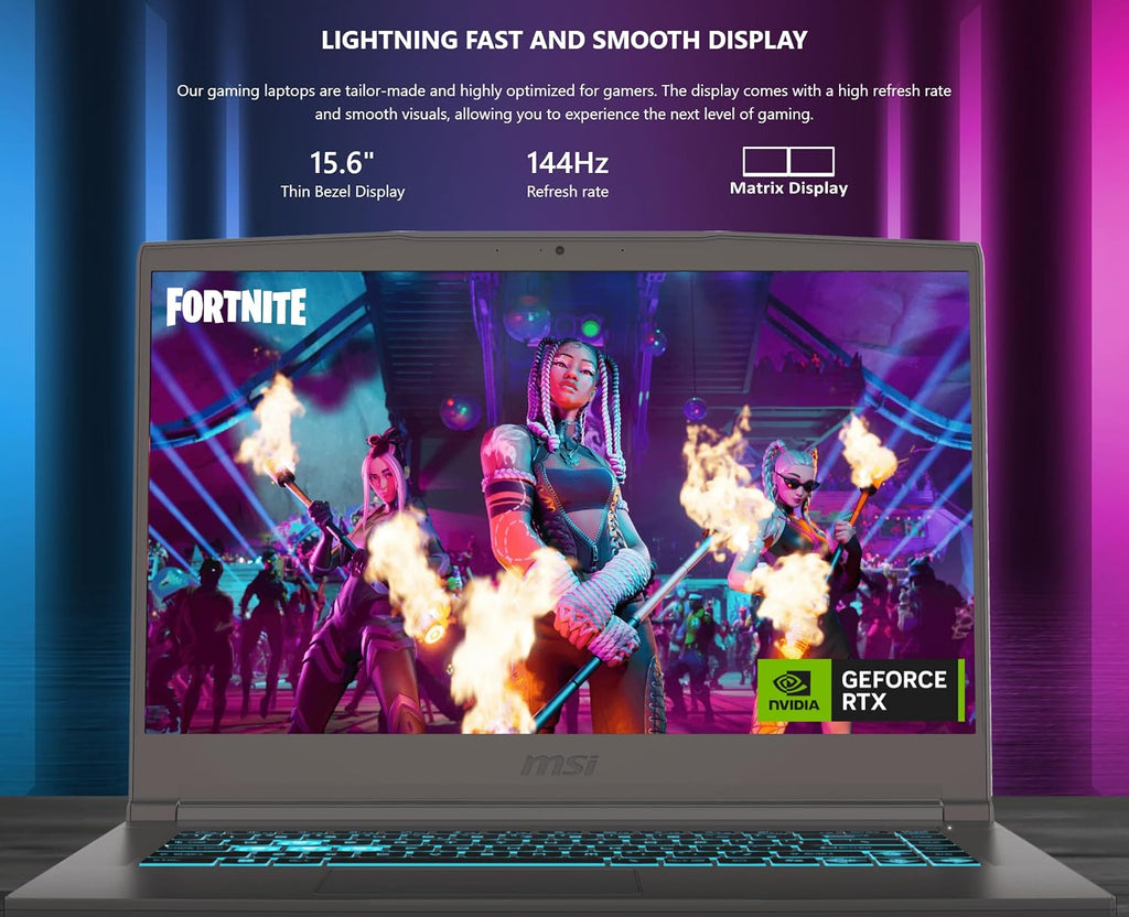msi Thin Gaming Laptop, 15.6 inch FHD 144Hz, Intel Core i5-13420H, NVIDIA GeForce RTX 4060, Gray (2025) (16GB RAM | 1TB PCIe SSD)