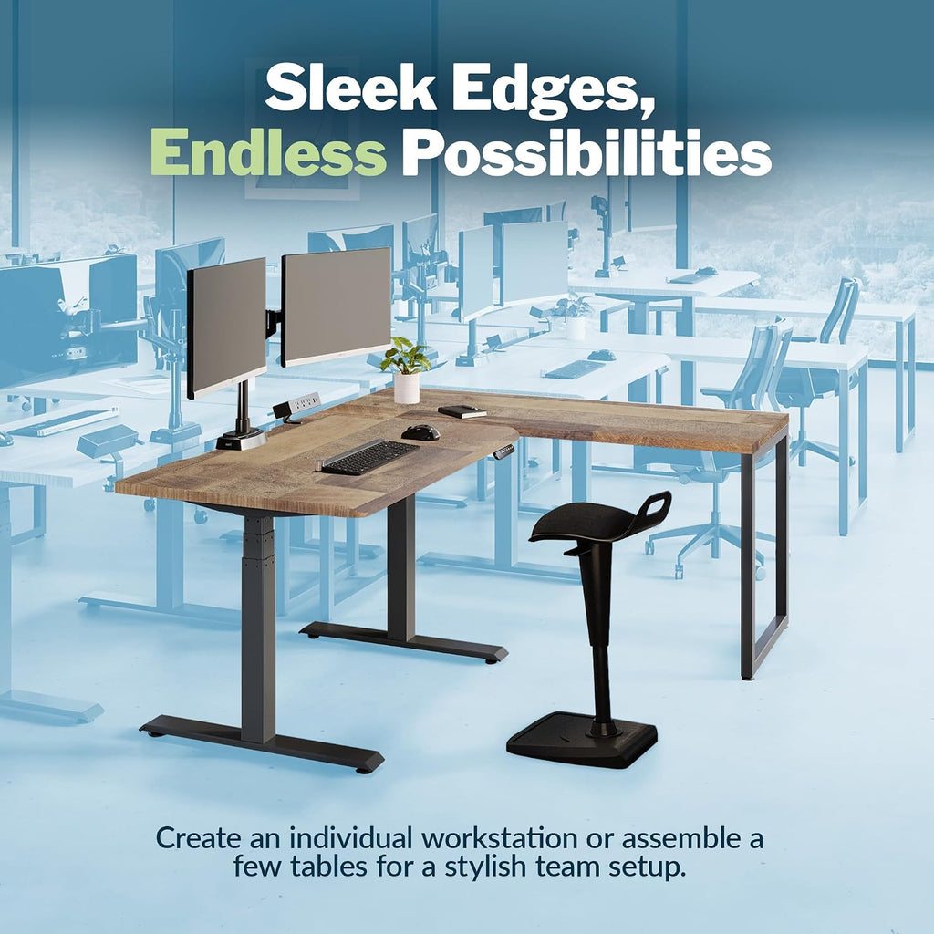 Vari Table 60x24 - Modern Computer Desk with Durable Laminate Finish and Slim Legs - Ideal for Gaming, Home, or Office - Stand-Alone Workstation or Corner Side Table - Reclaimed Wood
