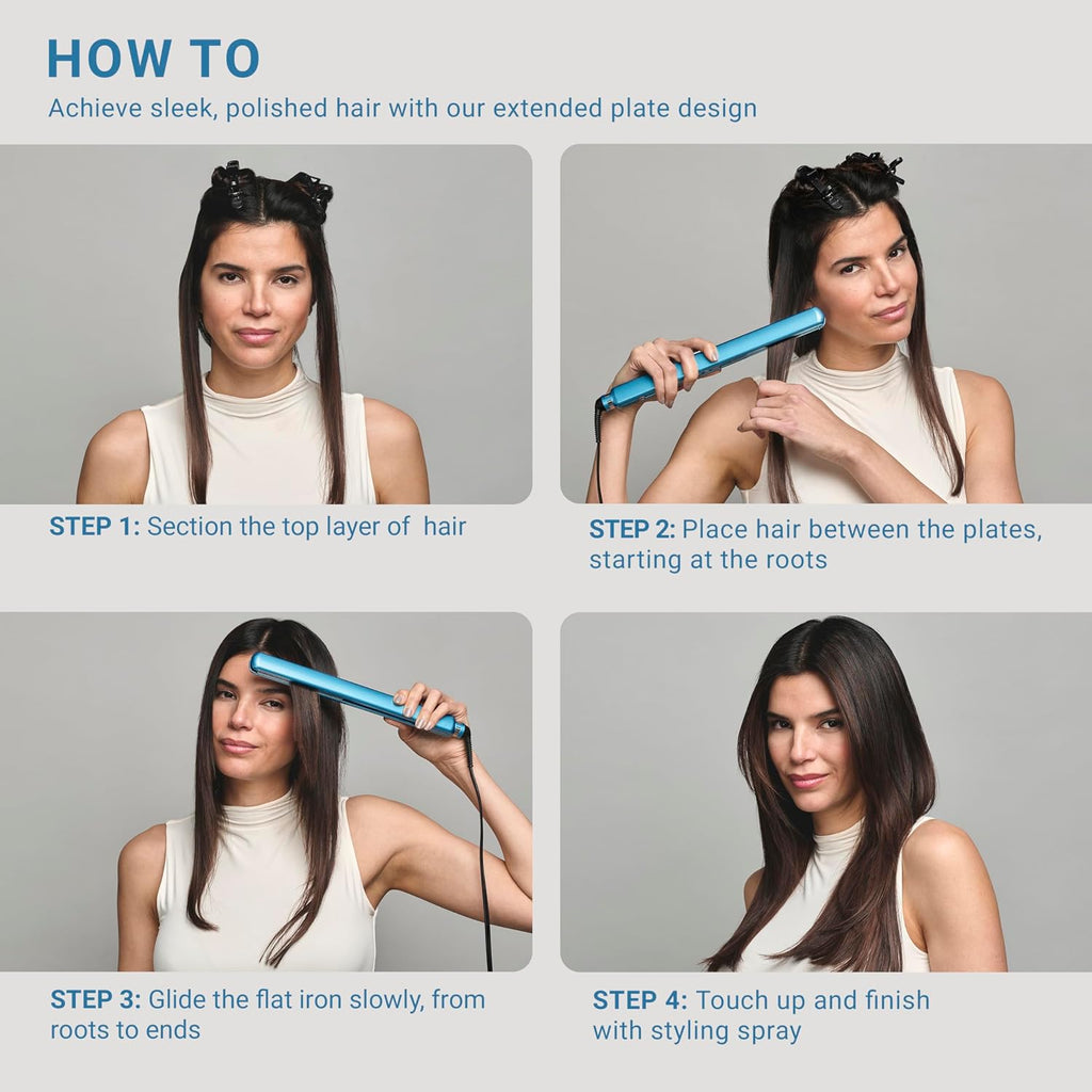 BabylissPRO Nano Titanium Ultra-Thin Hair Straightener, Professional Flat Iron, 5-Inch Extended Plates for Faster Straightening, for All Hair Types