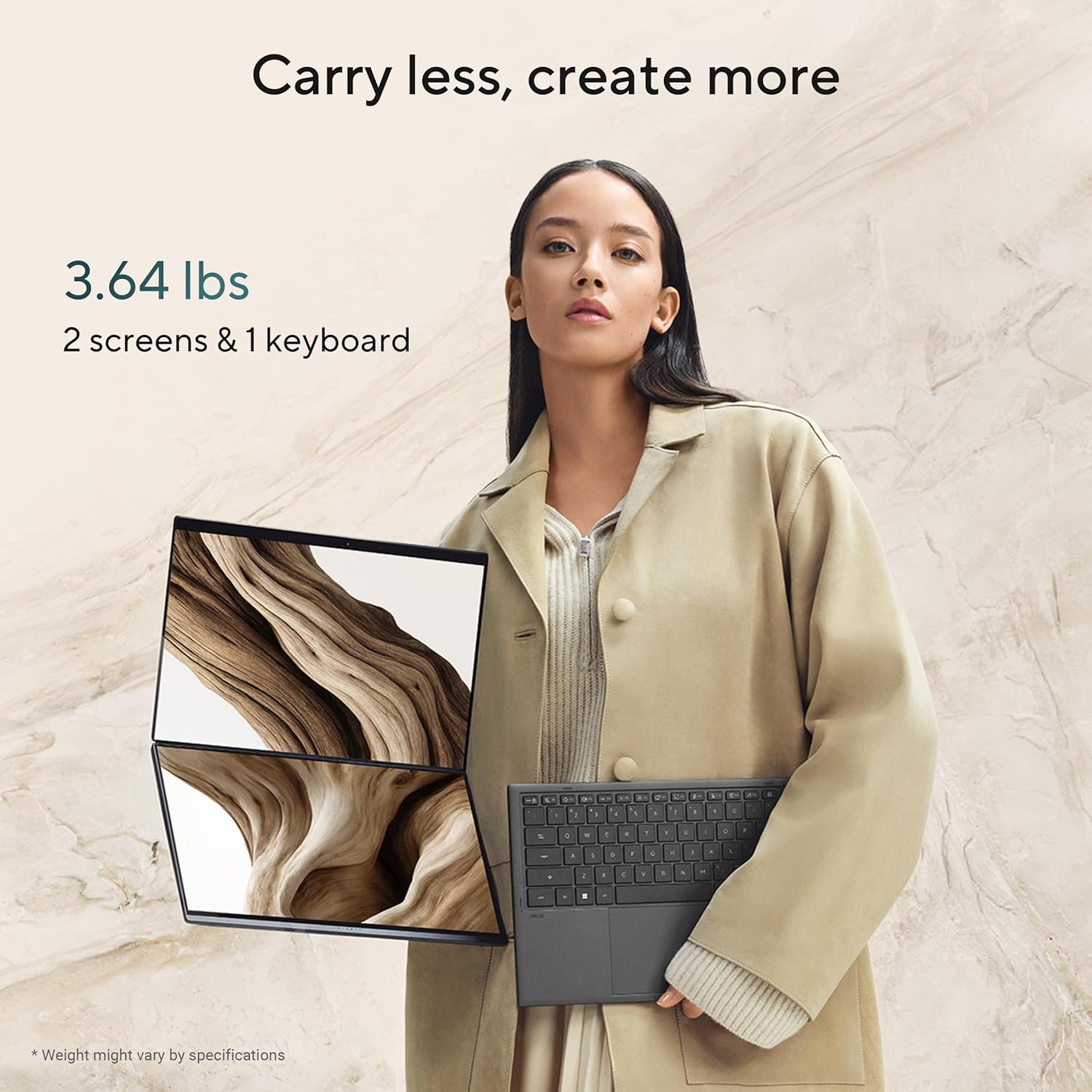 ASUS Zenbook Duo Laptop (2026), Dual 14' OLED 3K 144Hz Touch Display, Intel Core Ultra 9 Processor 386H, Intel Graphics, 32GB RAM, 1TB SSD, Sleeve and Stylus Included, WiFi 7, Windows 11, Moher Gray