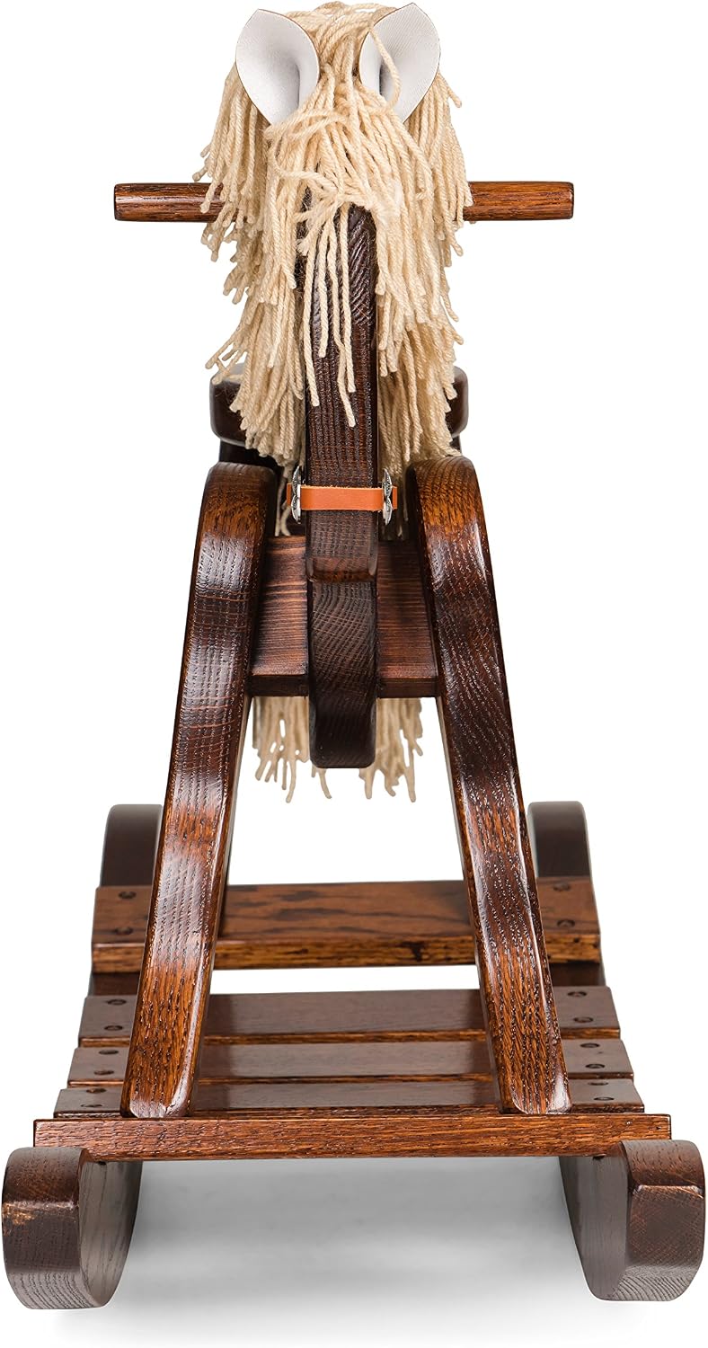 LifeSong Milestones Amish-Made Wooden Rocking Horse for Toddlers and Kids Perfect Housewarming Gift and Decorative Piece - Durable and Safe Rocking Horse for Toddlers