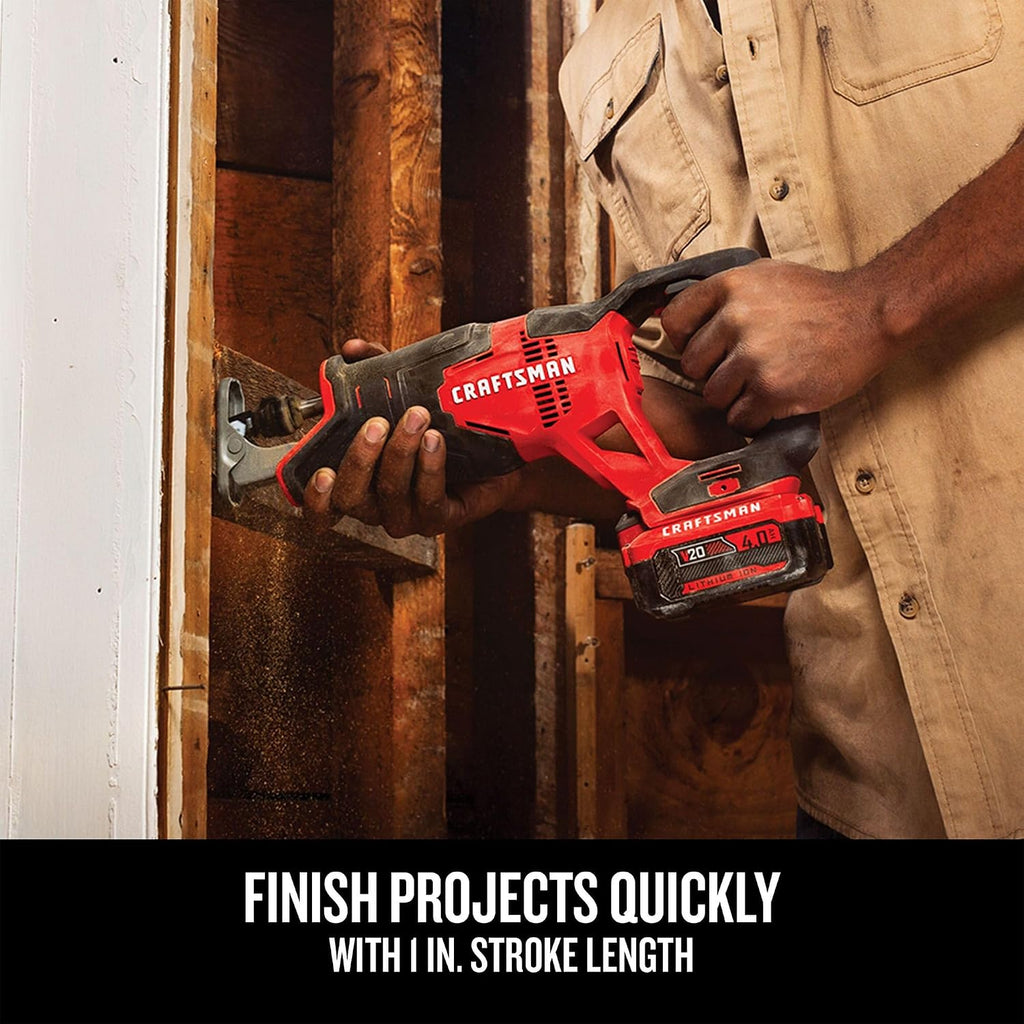CRAFTSMAN V20 Cordless 4-Tool Power Tool Combo Kit with 2 Batteries and Charger (CMCK400D2)