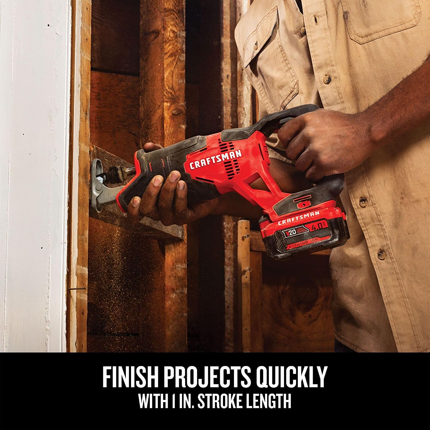 CRAFTSMAN V20 Cordless 4-Tool Power Tool Combo Kit with 2 Batteries and Charger (CMCK400D2)