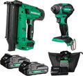 Metabo HPT 18V MultiVolt™ Brad Nailer + Impact Driver Combo Kit, KC18DEXQD