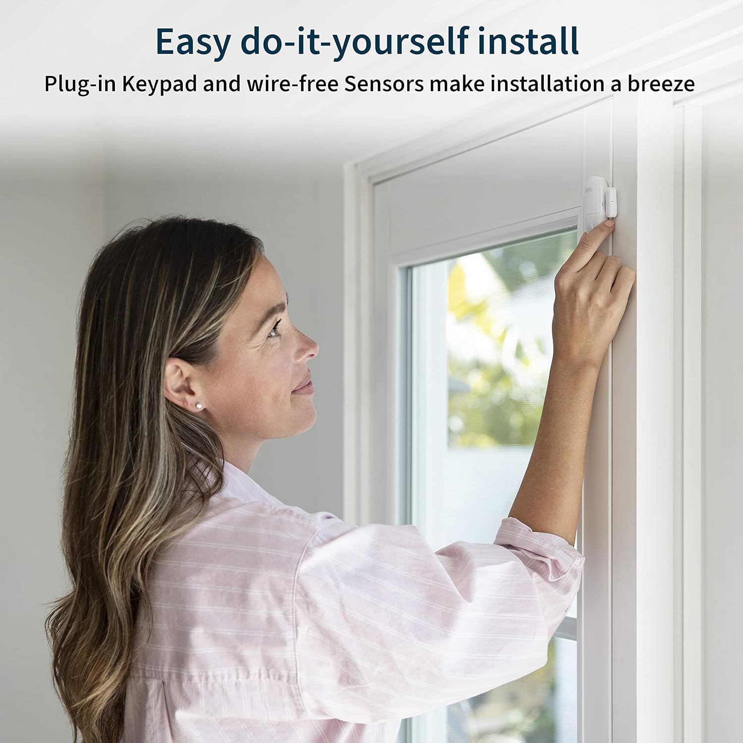 Arlo Home Security System - Wired Keypad Sensor Hub, (3) 8-in-1 Sensors, 24/7 Professional Monitoring- No Contract Required, DIY Installation, Alarm System for Home Security – SS1201, White