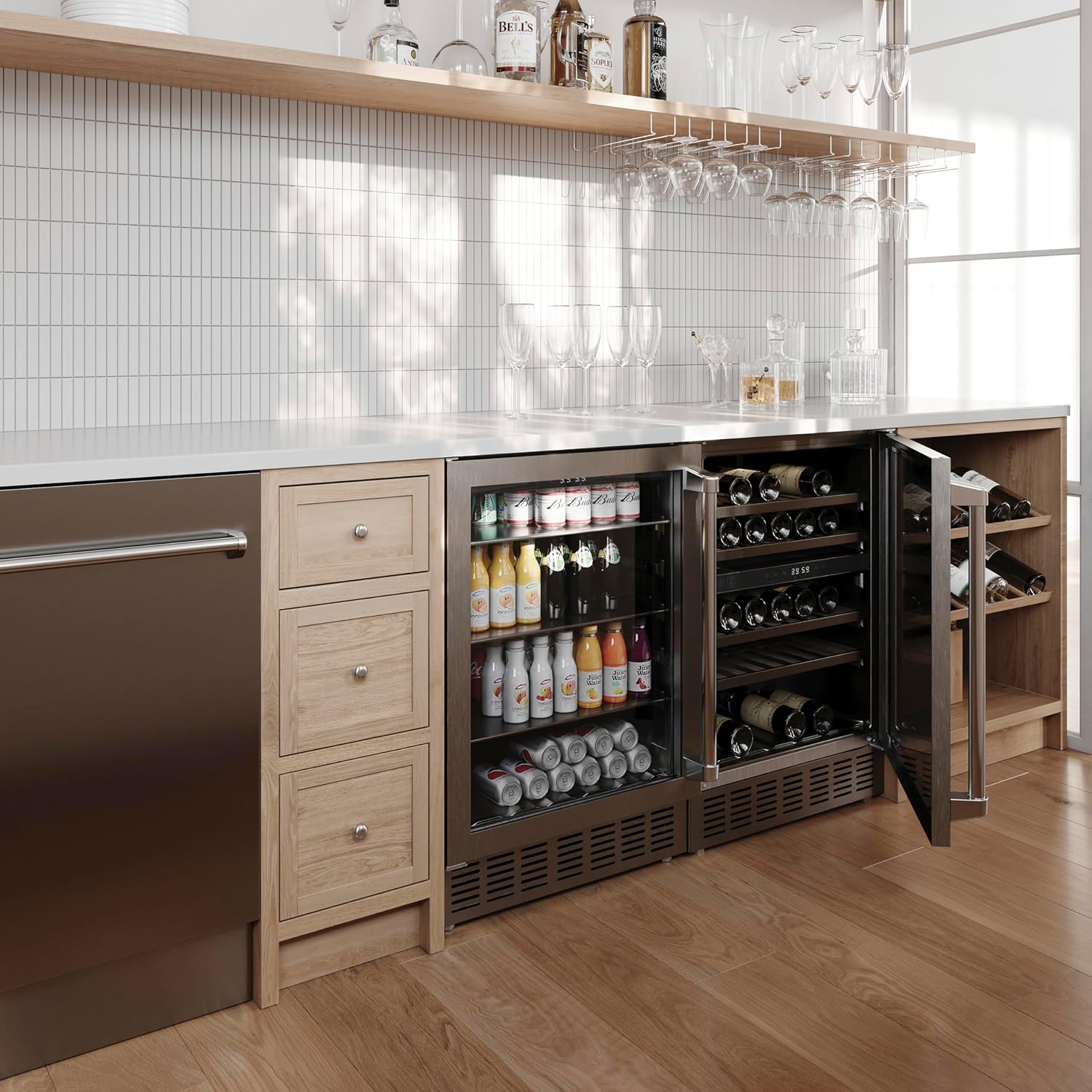 Z Line Kitchen and Bath ZLINE 24' Monument 154 Can Beverage Fridge in Stainless Steel (RBV-US-24)