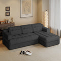 Boneless Couch, 2026 New Boneless Sectional Couch with Deep Seat & Chaise for Small Spaces, Upholstered Cloud Couch Sectional Boneless Couches for Living Room, No Assembly, Right Facing Chaise, Grey