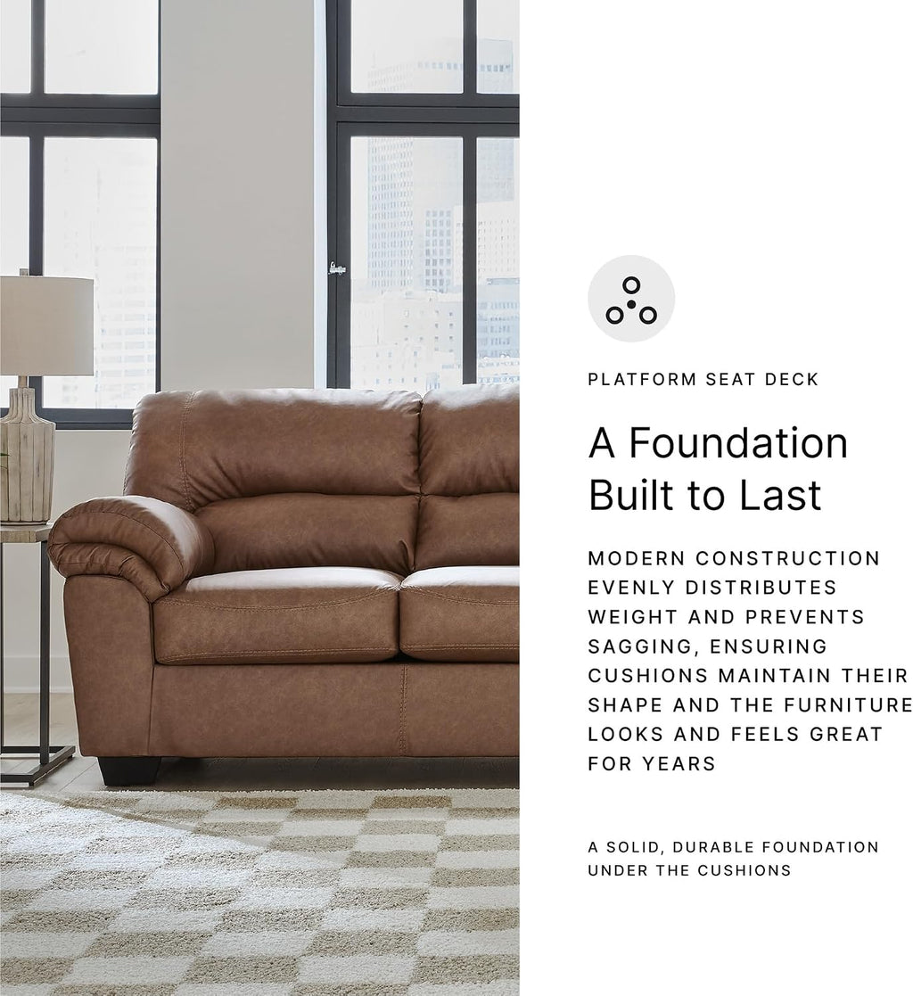 Signature Design by Ashley Walker Point Contemporary Sofa with Removable Cushion, Light Brown