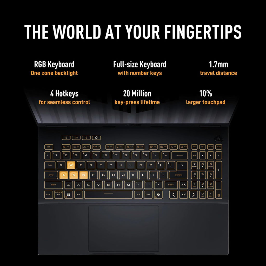 ASUS TUF F16 (2025) Gaming Laptop, 16' FHD+ 165Hz IPS Display, 14th Gen Intel i7-14650HX CPU, RTX 5060 GPU, 32 GB DDR5 RAM, 2 TB SSD, Thunderbolt 4, Wi-Fi 6E, RGB Backlit Keyboard, Windows 11 Pro