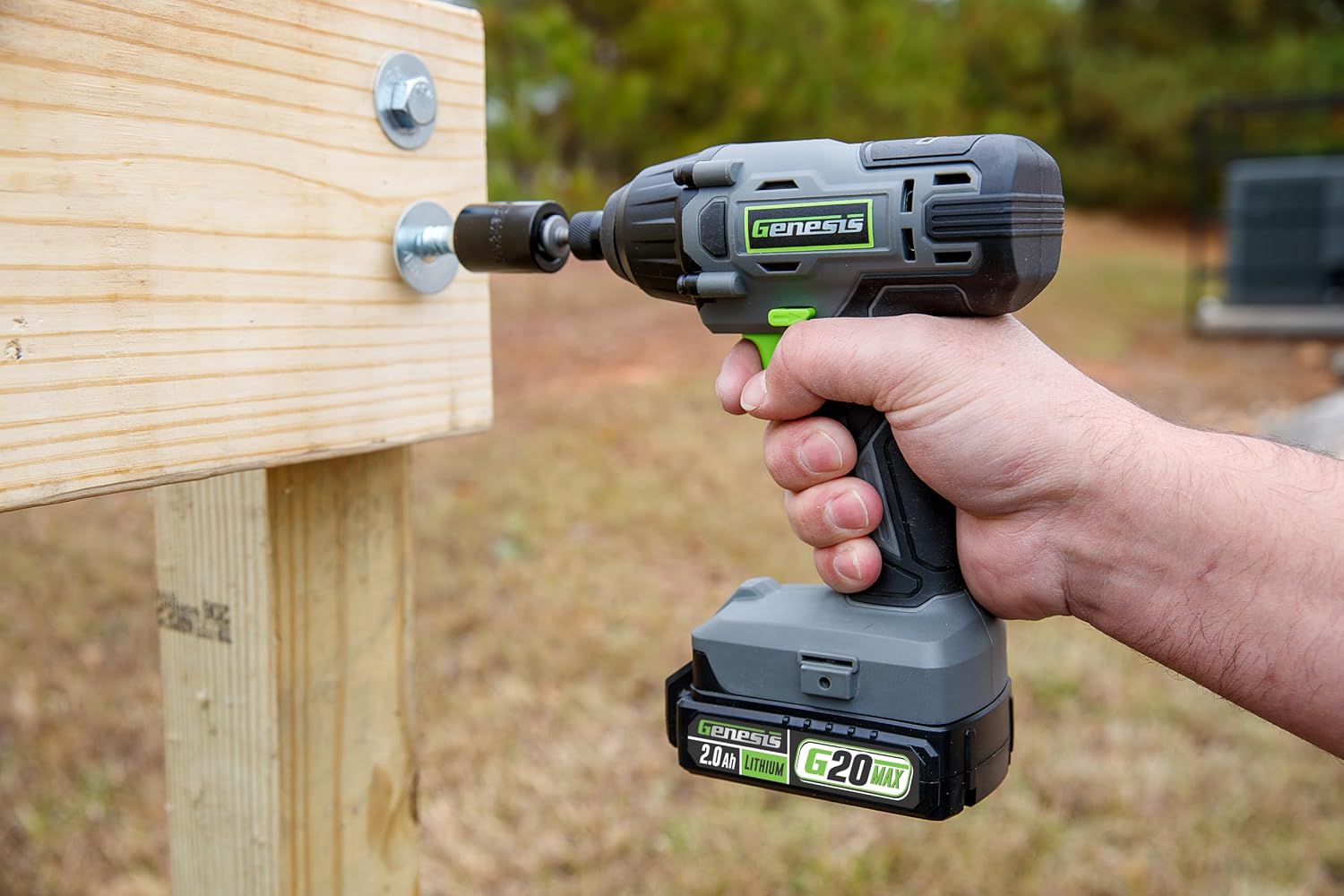 Genesis G20MAX 20V Drill/Impact Driver Combo Kit, LED Light Metal Ratcheting Chuck, 450 in-lbs drill, 1600 in-lb Impact Driver Two 2.0Ah Batteries, Charger, and Storage Bag GL20DIDKB2