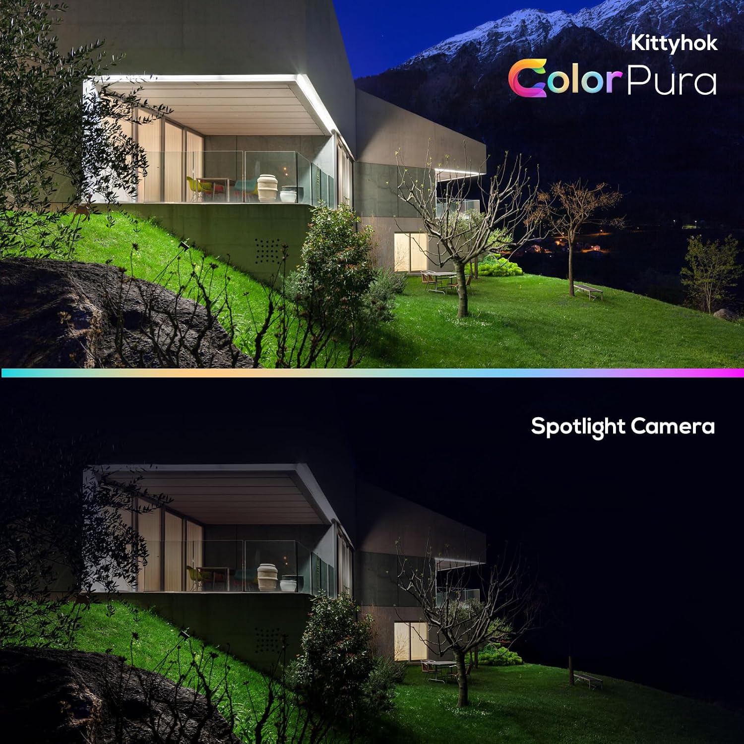 Kittyhok Outdoor Solar Security Camera System Wireless | 4pcs 2K Solar PTZ Security Camera, Pro Color Night Vision, Human Detection, 360 Viewing | 10CH NVR with 10'' HD Monitor, 60 Days Local Storage