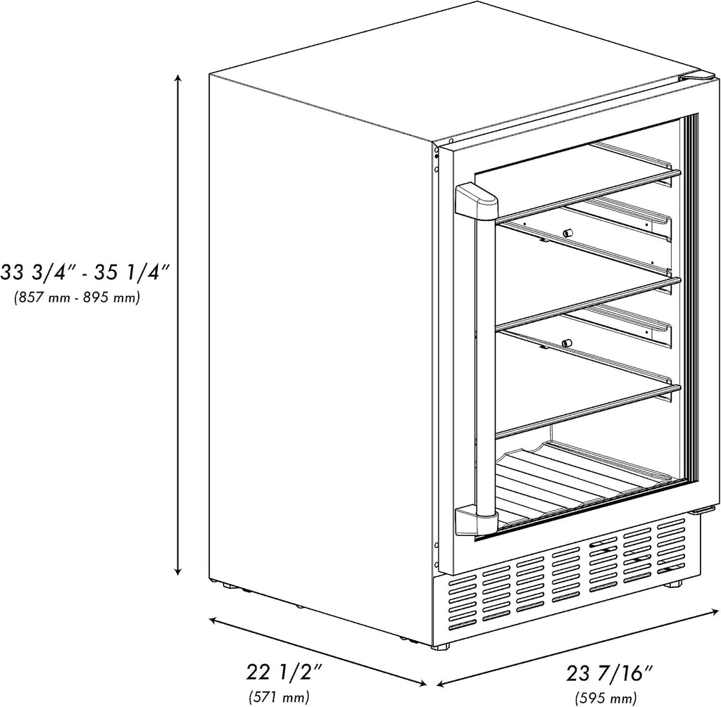 Z Line Kitchen and Bath ZLINE 24' Autograph Edition 154 Can Beverage Cooler Fridge with Adjustable Shelves in Stainless Steel with Gold Accents (RBV-US-24-G)