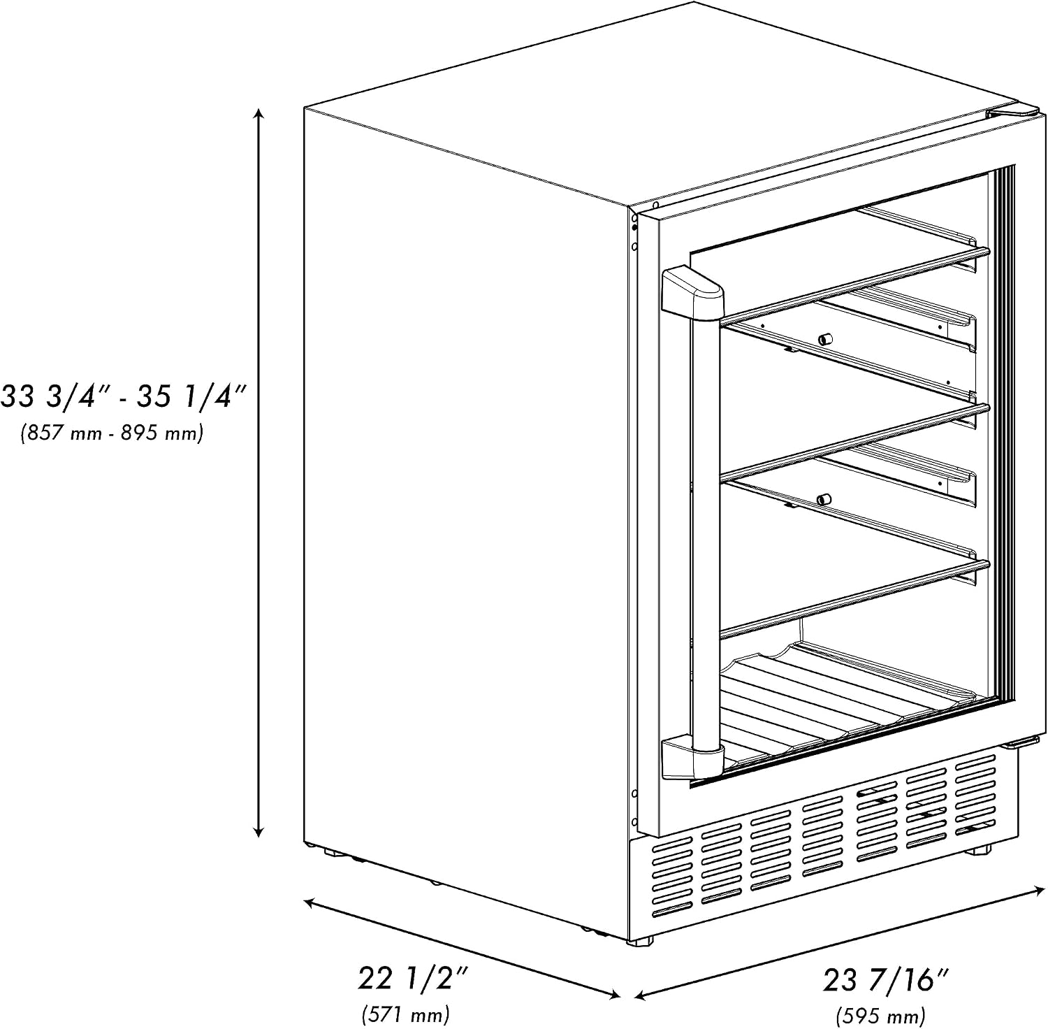 Z Line Kitchen and Bath ZLINE 24' Autograph Edition 154 Can Beverage Cooler Fridge with Adjustable Shelves in Stainless Steel with Gold Accents (RBV-US-24-G)