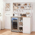 Mini Fridge Cabinet with Storage, Coffee Bar Cabinet with Mini Fridge Space and Power Outlet, Liquor Wine Bar Cabinet with Microwave Shelf, Beverage Station for Kitchen, Dorm, Living Room