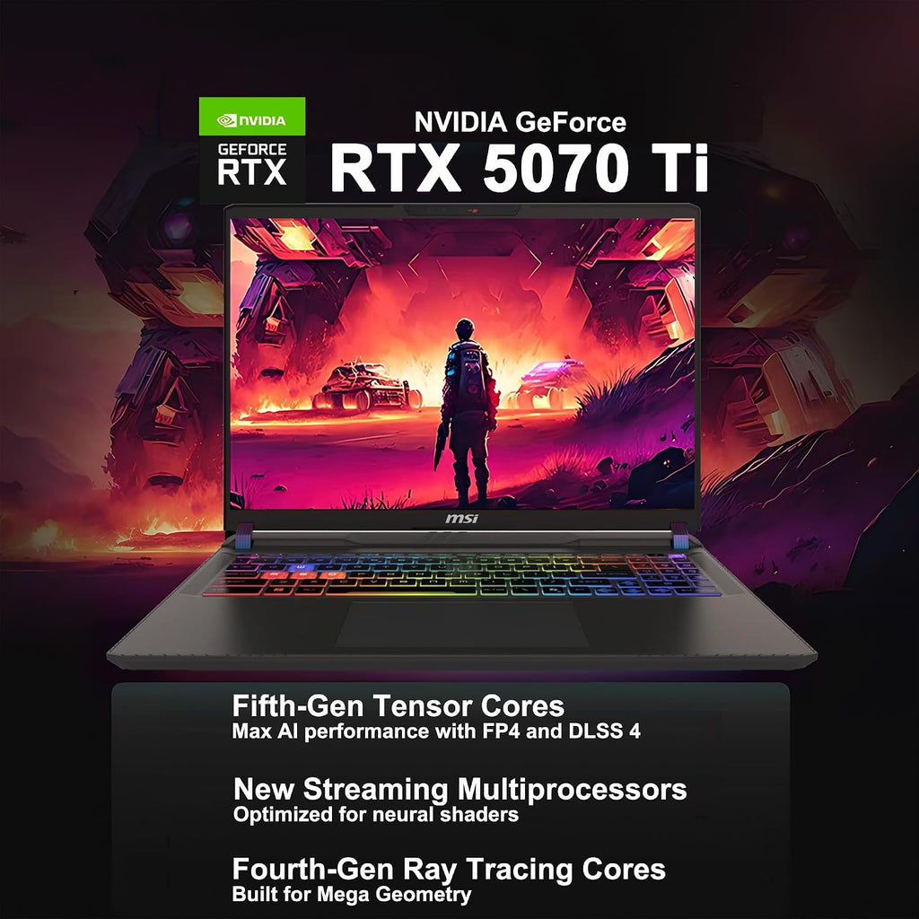 msi Vector 16 HX AI Gaming Laptop 16' WUXGA IPS 144Hz Intel 20-core Ultra 7 255HX (>i9-14900HX) 32GB DDR5 4TB SSD GeForce RTX 5070 Ti RGB Backlit Thunderbolt5 Win11 ICP Hub PC