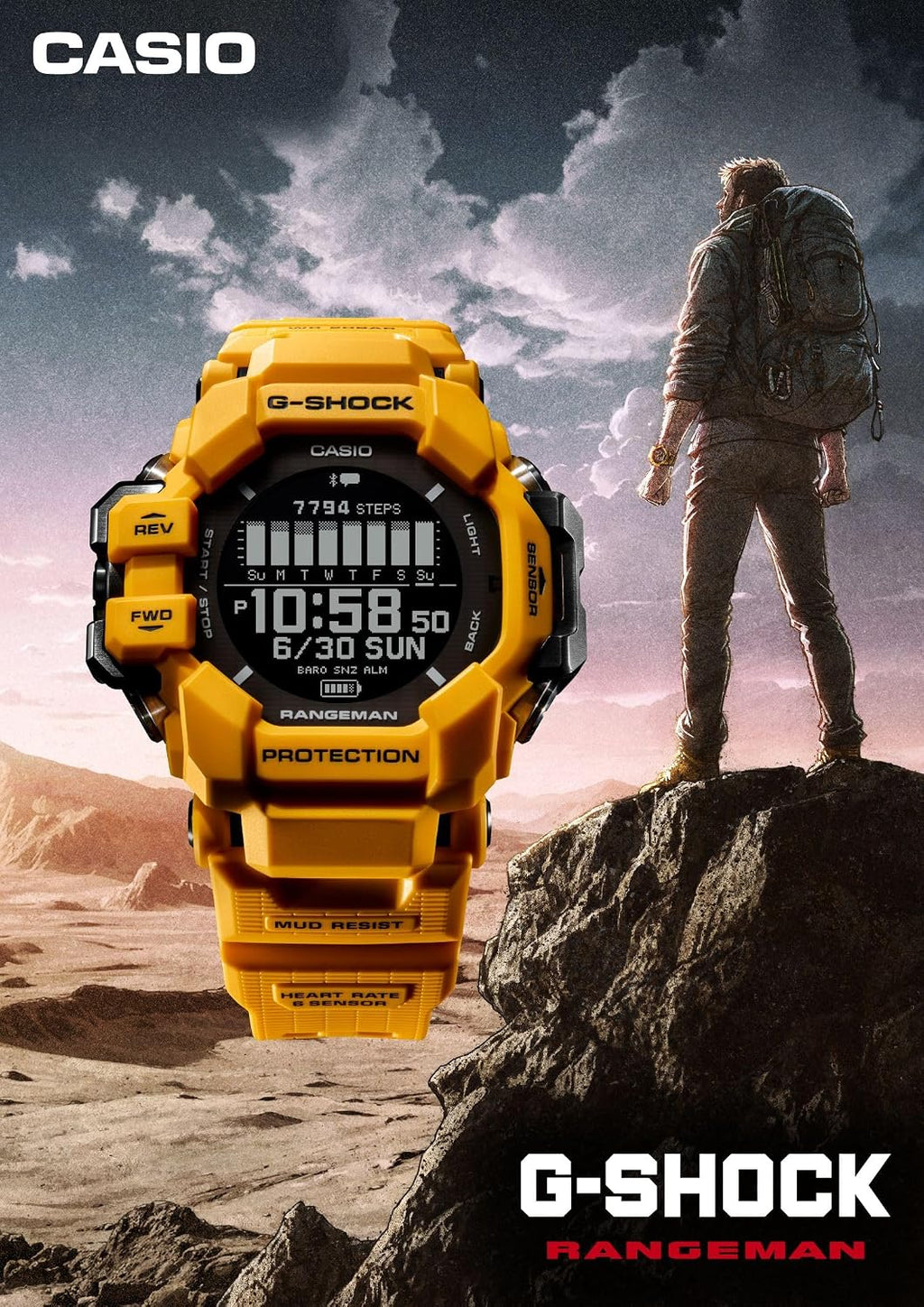 G-Shock CASIO Master of G - Land Rangman GPR-H1000-1JR Black Mens Watch (Japan Domestic Genuine Product)