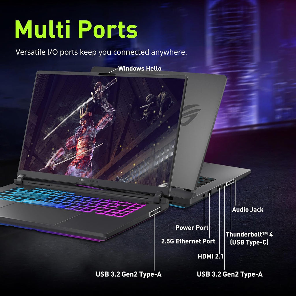 ASUS ROG Strix G16 16' FHD+ 165Hz Gaming Laptop, Intel i7-14650HX (Beats Intel i9-13900), GeForce RTX 5060, 64GB DDR5 RAM, 4TB SSD, Backlit Keyboard, Wi-Fi 7, Gray, Win 11,1TB Docking Station Set