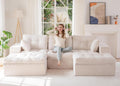 MAXYOYO 104' U Shaped Modular Sectional Sofa with 2 Ottomans, Cloud Boneless Couch with Layered Cushion, Flexible Module Combination Sofa for Living Room, No Assembly Required, Beige