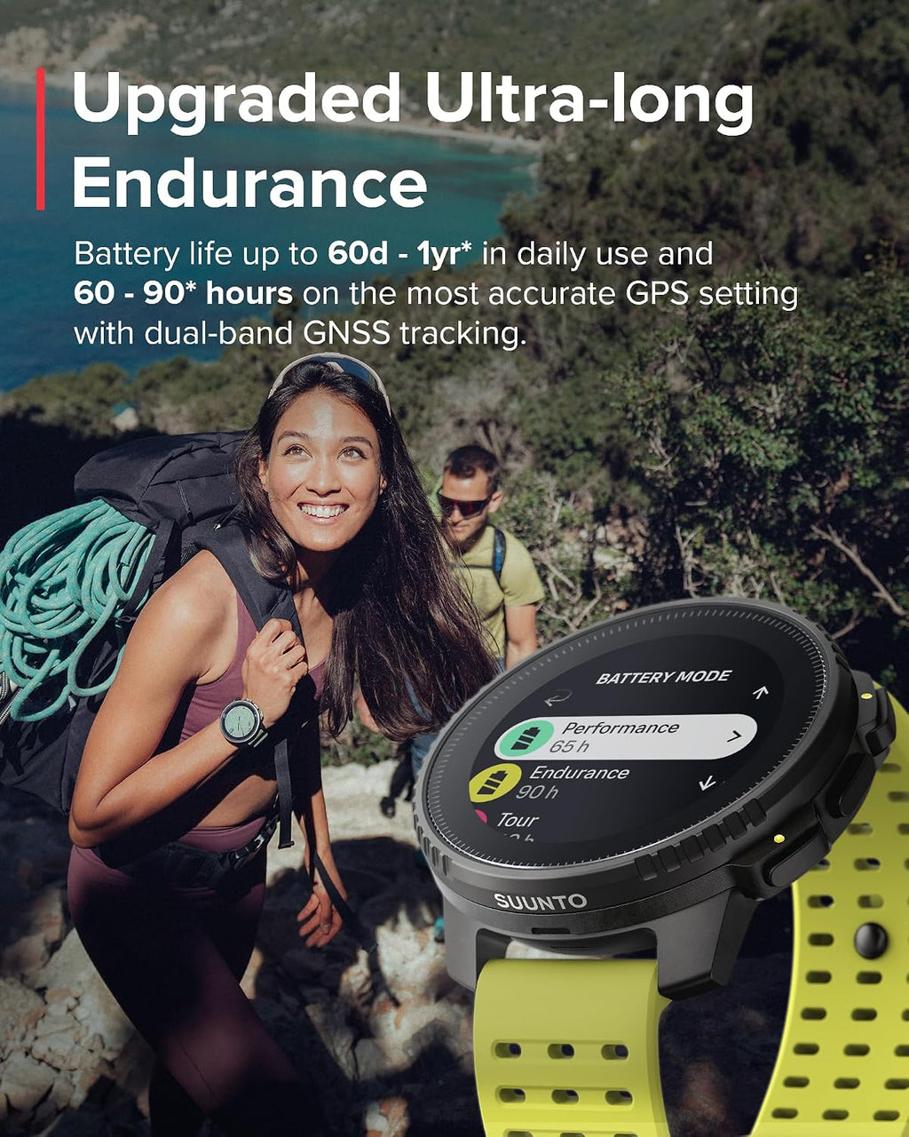 SUUNTO Vertical GPS Adventure Watch, Activity Tracker w/Dual-Band GNSS & Offline Maps, Supports 95+ Sports, Training Metrics & Recovery Insights, Solar Charging Opt. for 1yr Daily Use