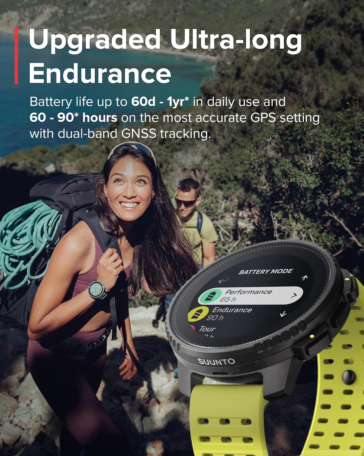 SUUNTO Vertical GPS Adventure Watch, Activity Tracker w/Dual-Band GNSS & Offline Maps, Supports 95+ Sports, Training Metrics & Recovery Insights, Solar Charging Opt. for 1yr Daily Use