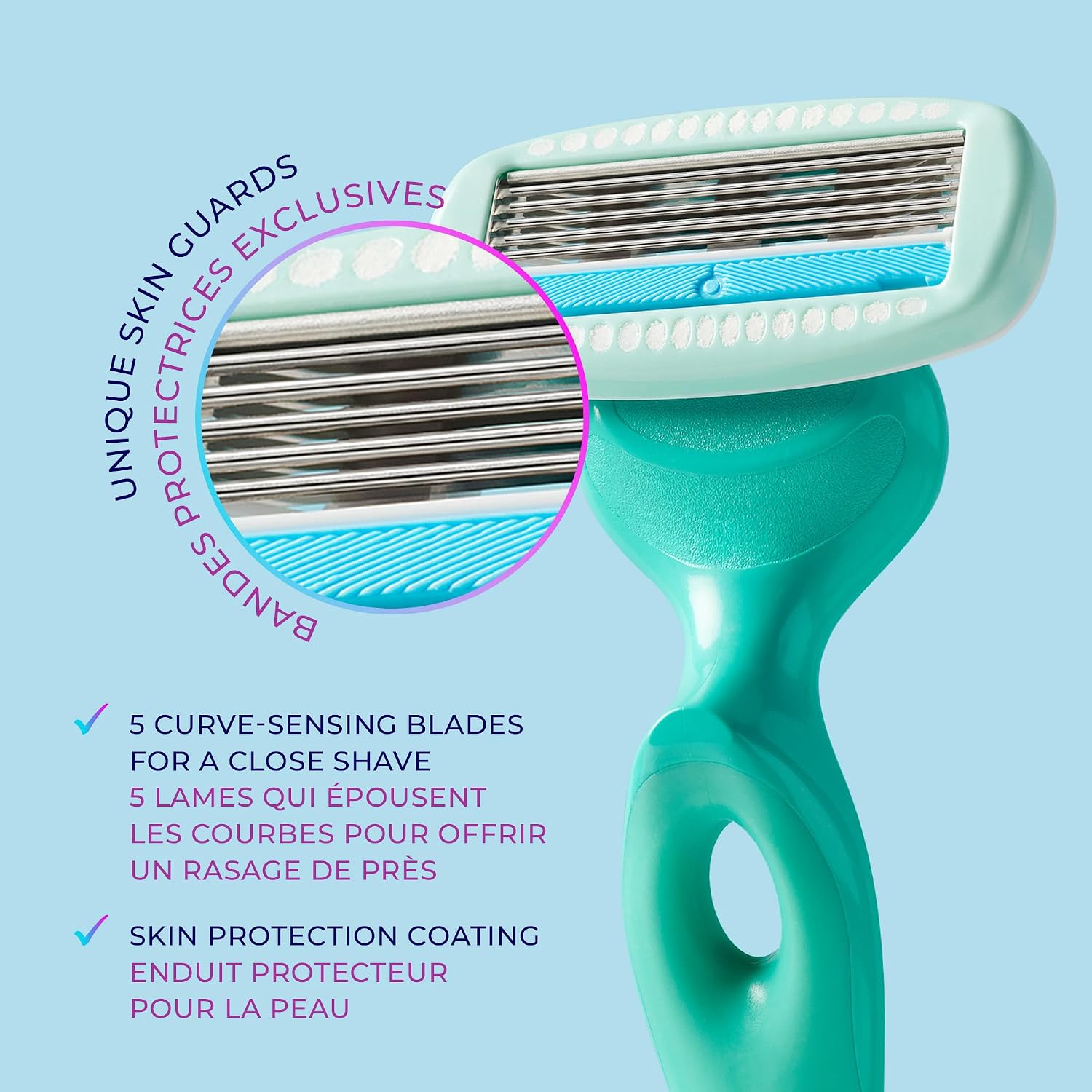 Schick Hydro Silk Sensitive Women's Razor | 5-Blade Razors for Women Sensitive Skin | Womens Razors-Sensitive Skin-| 1 Handle & 2 Razor Blade Refills,(Pack of 12)