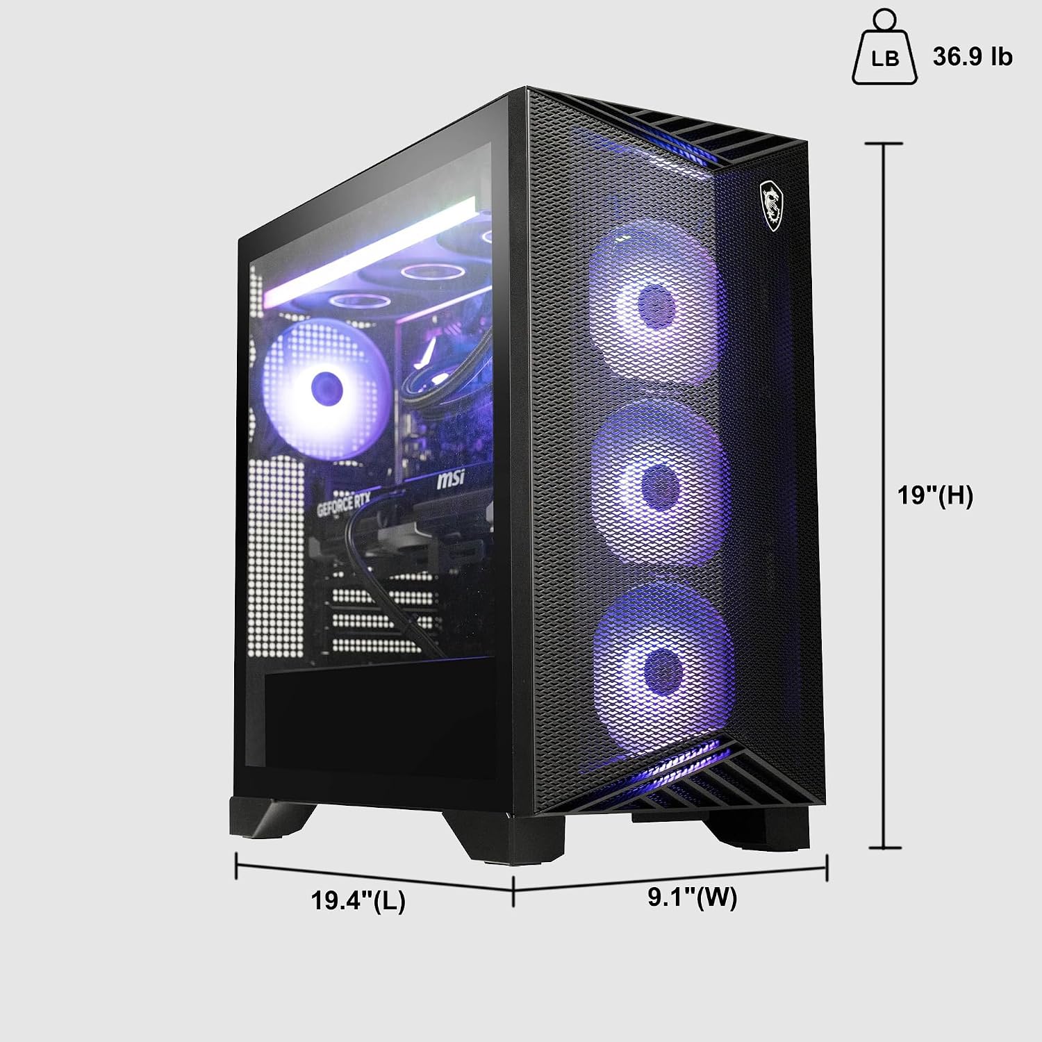 msi Aegis ZS2 Gaming Desktop AMD 12-core Zen 5 Ryzen 9 9900X (>i9-14900HX) 64GB RAM 2TB SSD GeForce RTX 5070 DLSS 4 (Up to 988 AI Tops) 360mm Liquid Cooler 750W 80+ Gold PSU Support HDD Win11