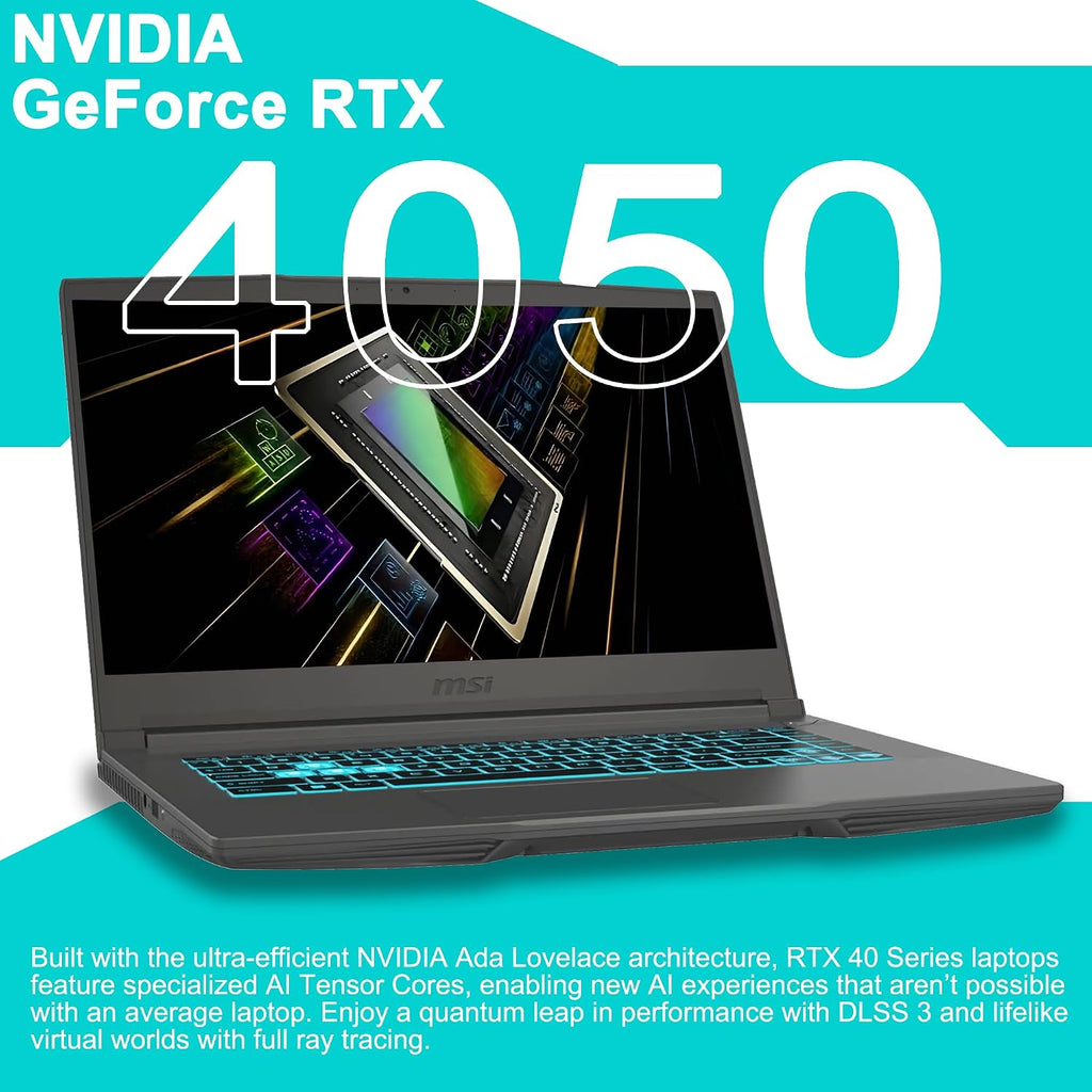 msi Thin 15.6' FHD 144Hz IPS Gaming Laptop, 13th Gen Intel Core i5-13420H, NVIDIA GeForce RTX 4050, 16GB RAM, 512GB SSD, WiFi 6, Backlit Keyboard, Cooler Boost, Windows 11 w/ICP Hub