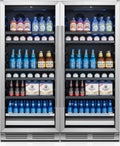 Yeego Beverage Refrigerator 48 inch -2PCS Capacity Beverage Cooler, Upgraded Beverage Refrigerator Freestanding or Built-In, Drink Cooler for Soda, Water, Beer or Wine - For Kitchen, Bar or Office
