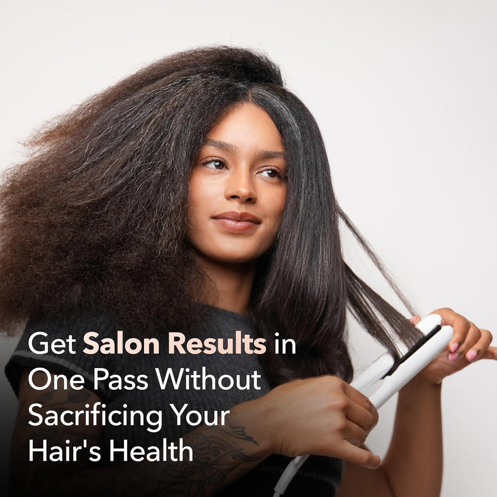 SRILabs StyleQ Flat Iron Hair Straightener — Red Light Therapy, Titanium Plates, Graphene Technology, Negative Ions | 12 Heat Settings | Frizz-Free Results for All Hair Types