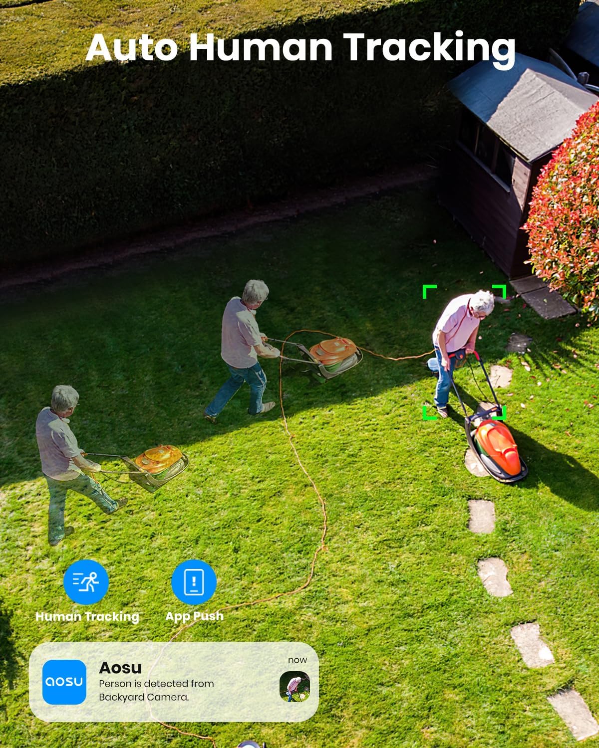 aosu 5MP/3K Solar Security Cameras Wireless Outdoor, View All on The APP, SolarCam D1 SE - 5 Pack