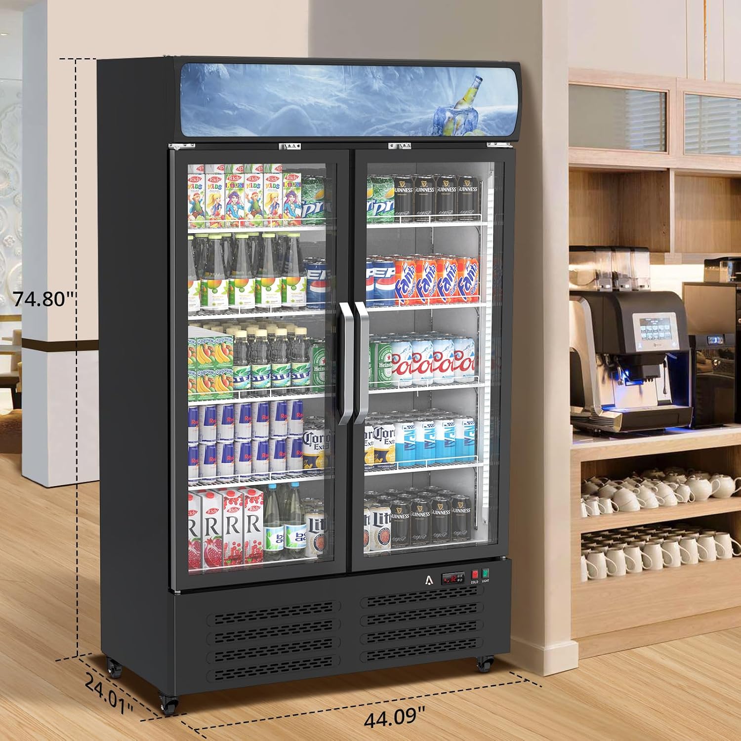 GAOMON XQPsHck Commercial Refrigerator, 26 Cu.Ft, Black