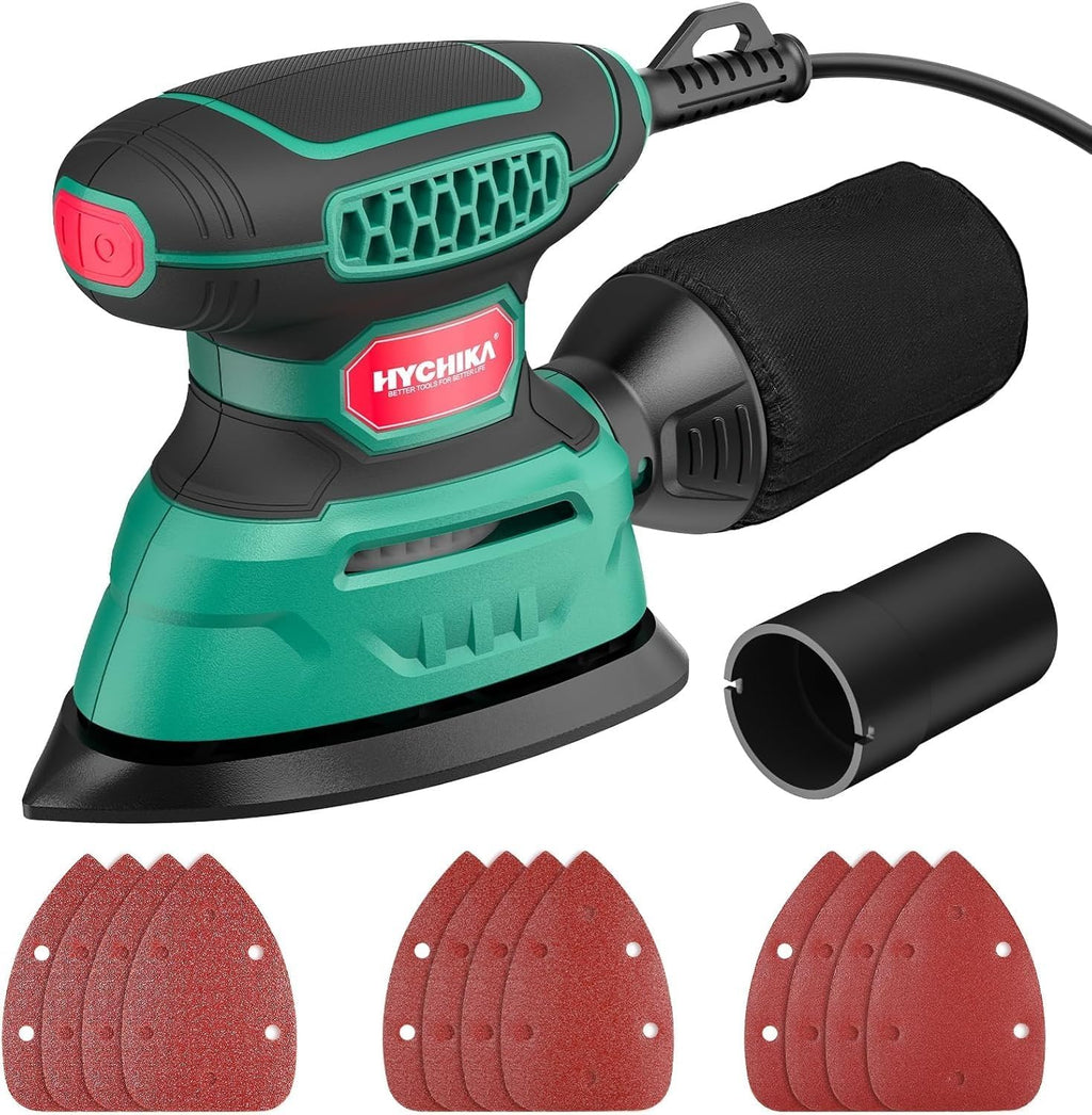 HYCHIKA Power Tool Combo Kit,1800W Heat Gun, 180W Rotary Tool,6.2A Mini Circular Saw, Orbital Sander,Detail Sander,50W LED Work Light,6-Tool Power Tool Sets