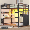 Dnxao Twin Loft Bed with Desk, Heavy Duty Twin Bed Frame with Integrated 6 Storage Drawers & DIY Pegboard, Smart LED Lights, Charging Station with Type-C, Space-Saving Workstation for Teens,Oak Gray