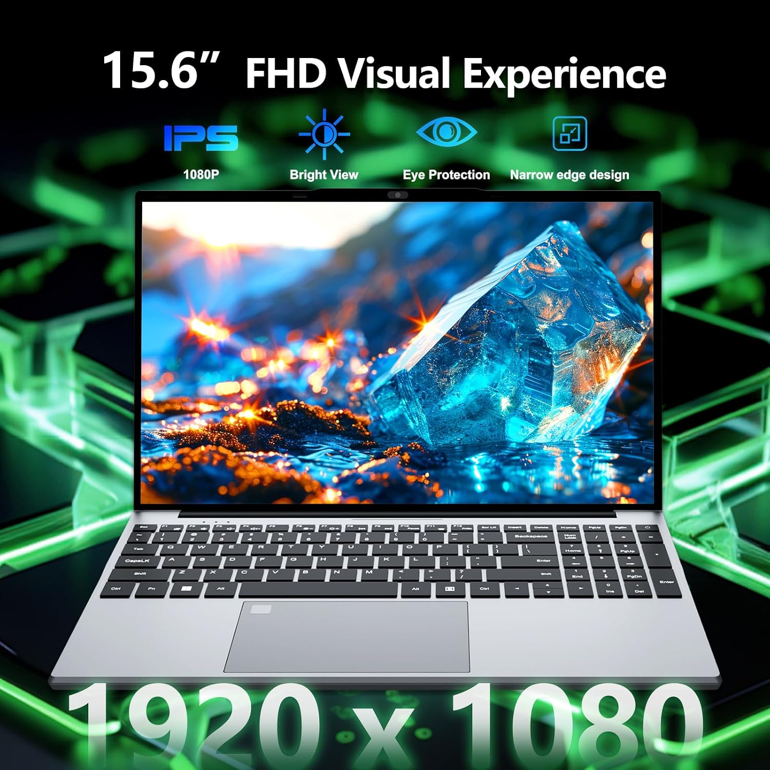 Gaming Laptop, 15.6' Laptop Computer with 24GB DDR4 1TB SSD, N5095 Quad-Core up to 2.9GHz, Lap top with Backlit KB, Fingerprint, FHD 1920 * 1080, WiFi5, BT4.2, Mini HDMI, Win 11 Pro, Business Laptops