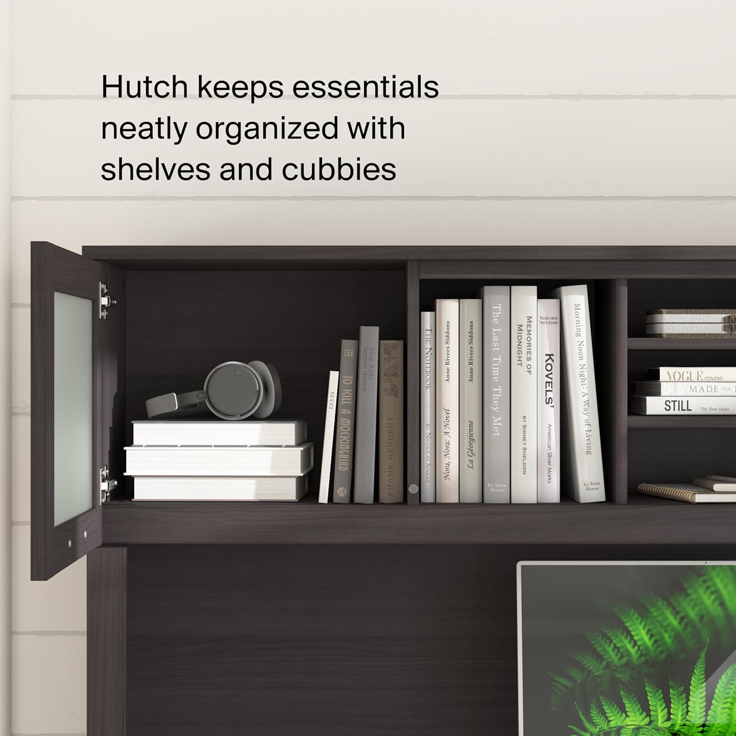 Bush Home 72-Inch L-Shaped Desk with Hutch, Corner Computer Office Desk with File and Box Drawers, Shelves and Storage Cabinet, Home Office Workstation, Somerset Collection, Storm Gray