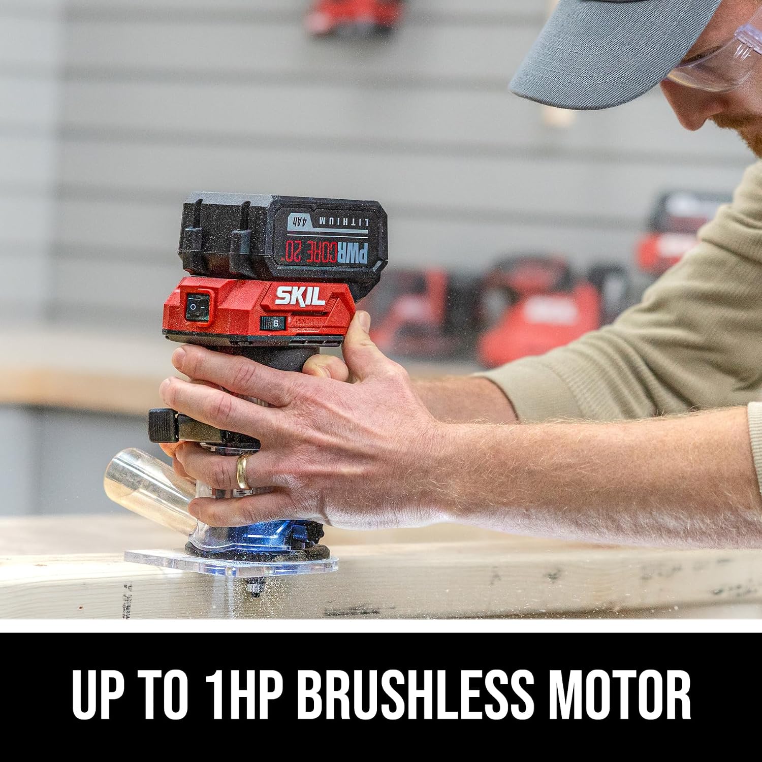SKIL 20V Brushless Compact Router Kit Including 4.0Ah Battery and 1 Hour Charger-RT1430B-10