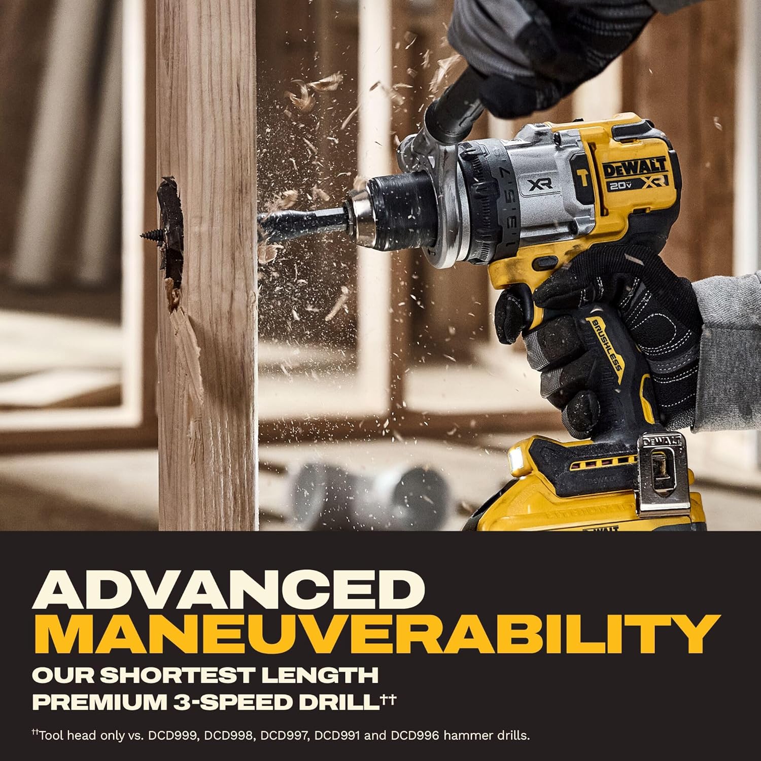 DEWALT 20V MAX XR Brushless Hammer Drill 1/2 In. and High Torque 1/4 Impact Driver Combo with 2 x 4 Ah Batteries and 4 Amp Charger (DCK2112QQ2)