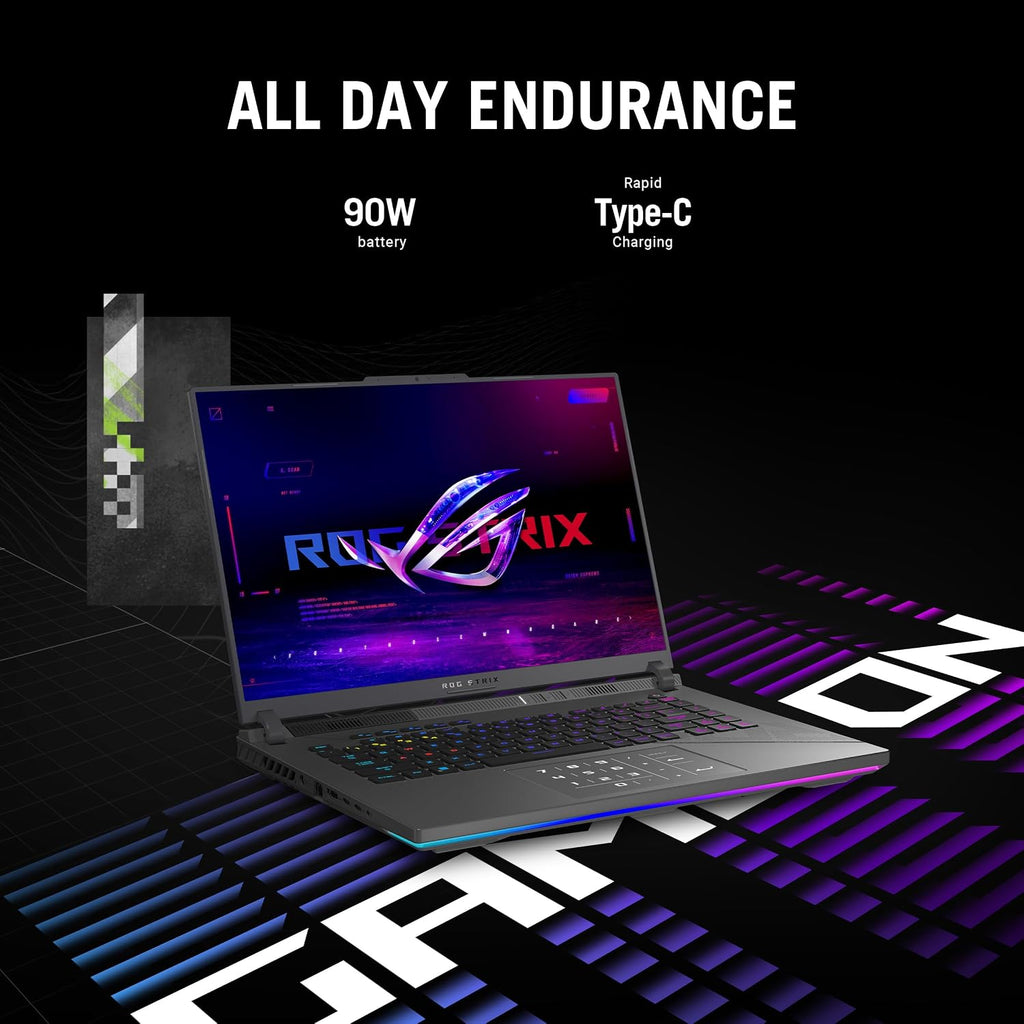 ASUS ROG Strix G16 (2024) Gaming Laptop, 16' 16:10 QHD 240Hz, GeForce RTX 4070, Intel® Core™ i9-14900HX, 32GB DDR5, 1TB PCIe SSD, Wi-Fi 6E, Windows 11 Pro, G614JIR-XS96