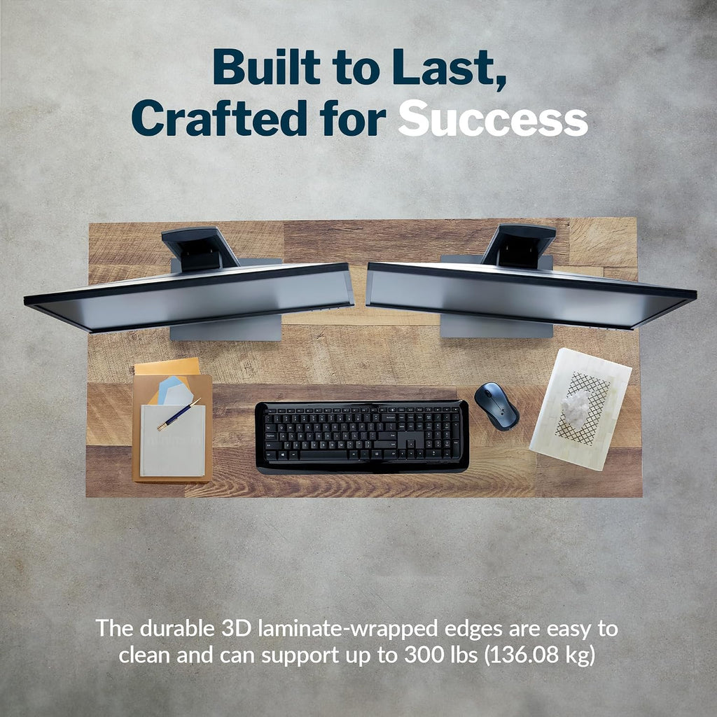 Vari Table 48x24 - Modern Computer Desk with Durable Laminate Finish and Slim Legs - Ideal for Gaming, Home, or Office - Stand-Alone Workstation or Corner Side Table - Reclaimed Wood