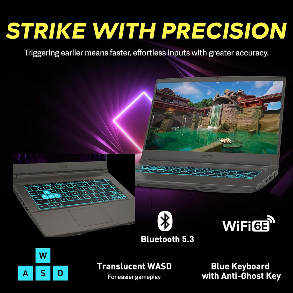 msi Thin 15 15.6' FHD 144Hz Gaming Laptop, Intel i5-13420H, NVIDIA GeForce RTX 4050, 64GB DDR4 RAM, 4TB PCIe SSD, Backlit Keyboard, Wi-Fi 6E, HD Camera, Win 11, Gray, 256GB Docking Station Set