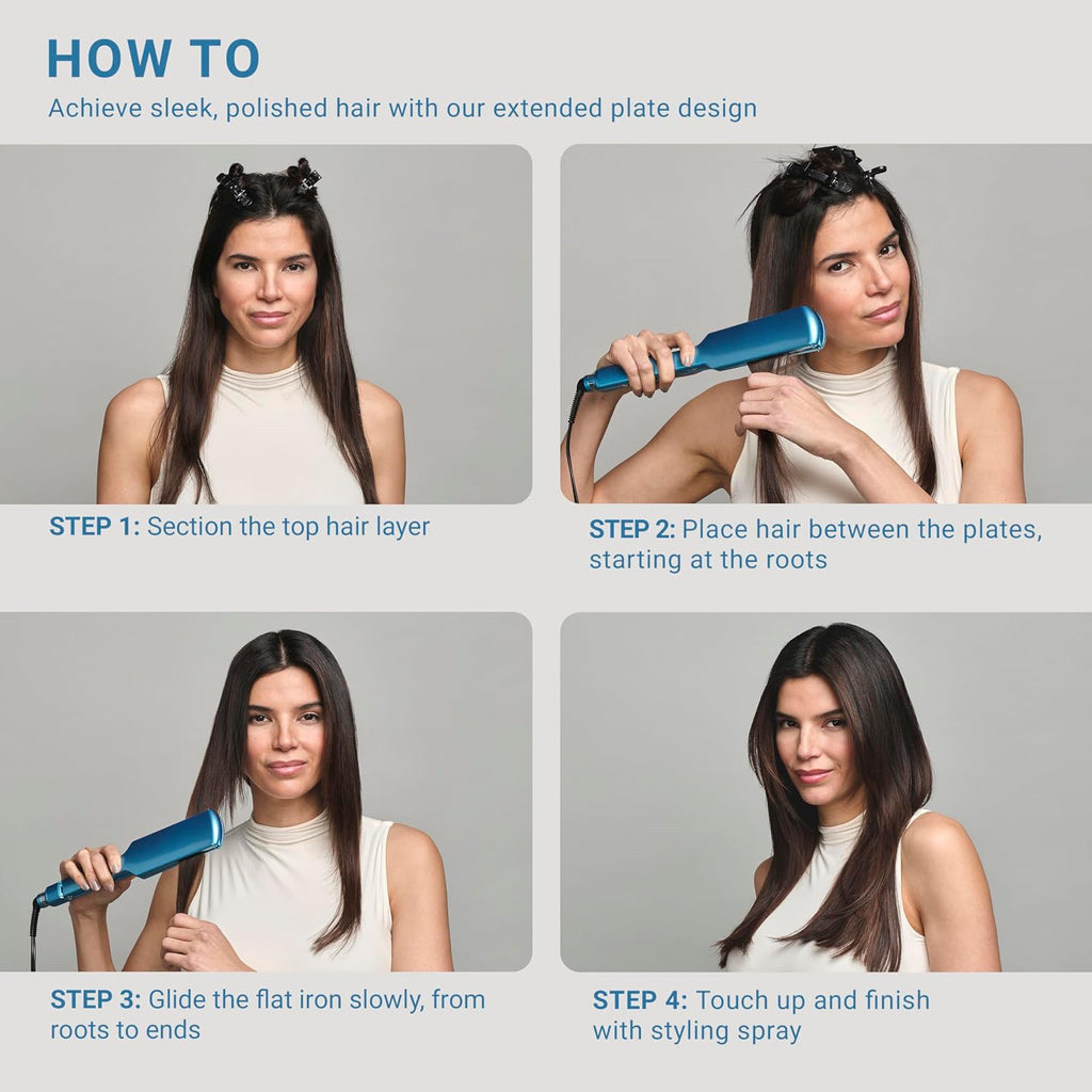 BabylissPRO Nano Titanium Ultra-Thin Hair Straightener, Professional Flat Iron, 5-Inch Extended Plates for Faster Straightening, for All Hair Types