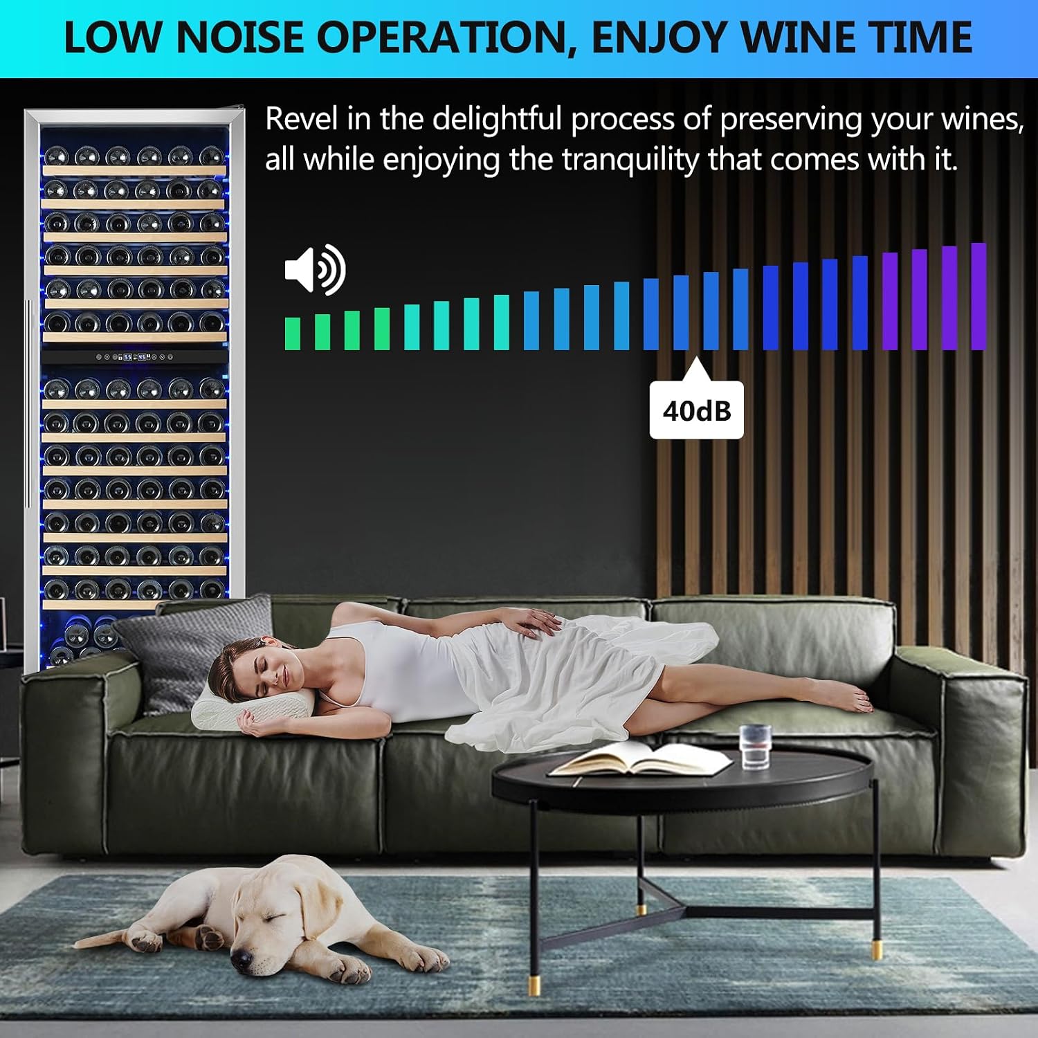 ORYMUSE Dual Zone Wine Fridge Freestanding 175 Bottle, 24 Inch Large Capacity Built-in Wine Cooler Refrigerator with Upgraded Compressor Cooling and Intelligent Temperature Memory
