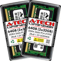 A-Tech 64GB Kit (2x32GB) RAM for MSI GF63 Thin Laptop | DDR4 2666MHz PC4-21300 SODIMM 2Rx8 1.2V 260-Pin Non-ECC SO-DIMM Memory Upgrade