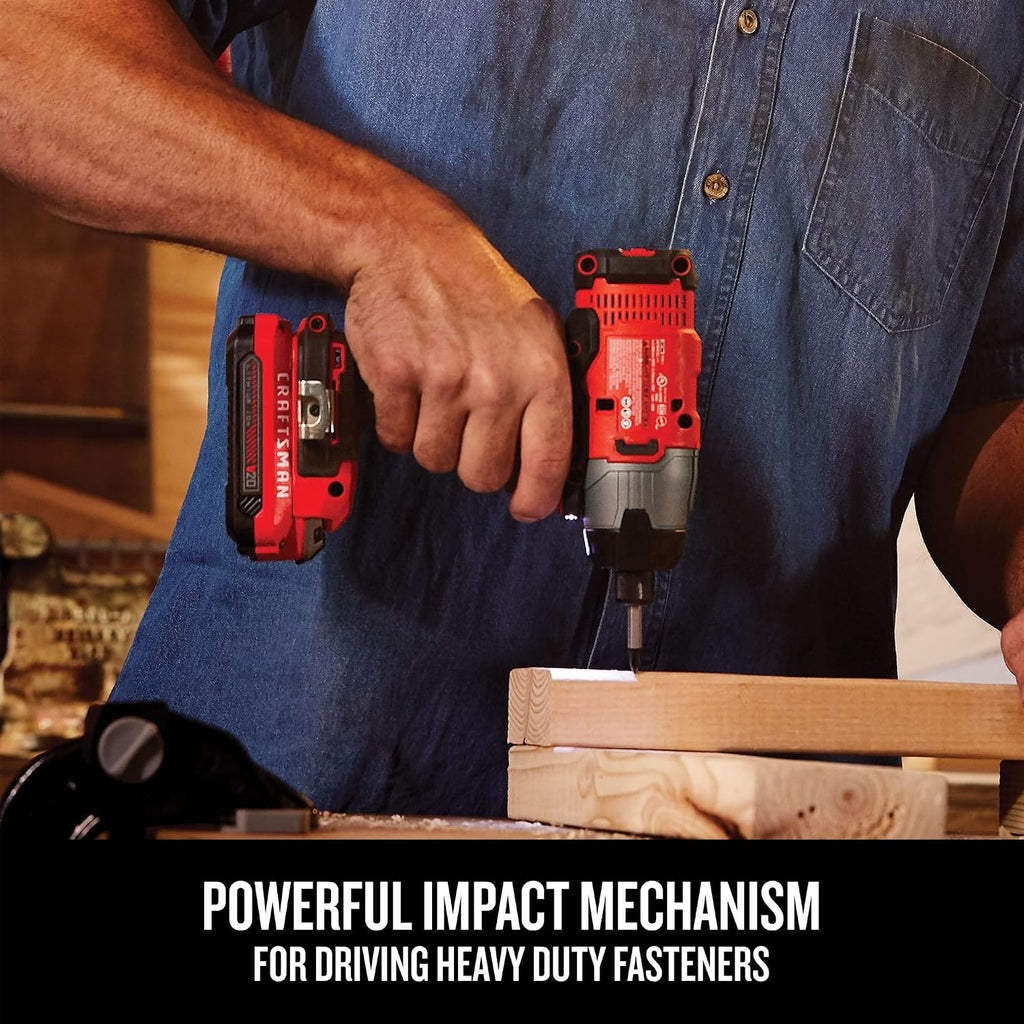 CRAFTSMAN V20 Cordless 4-Tool Power Tool Combo Kit with 2 Batteries and Charger (CMCK400D2)