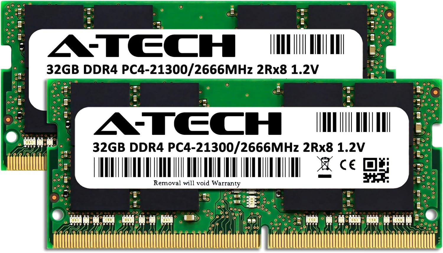 A-Tech 64GB Kit (2x32GB) RAM for MSI GF63 Thin Laptop | DDR4 2666MHz PC4-21300 SODIMM 2Rx8 1.2V 260-Pin Non-ECC SO-DIMM Memory Upgrade