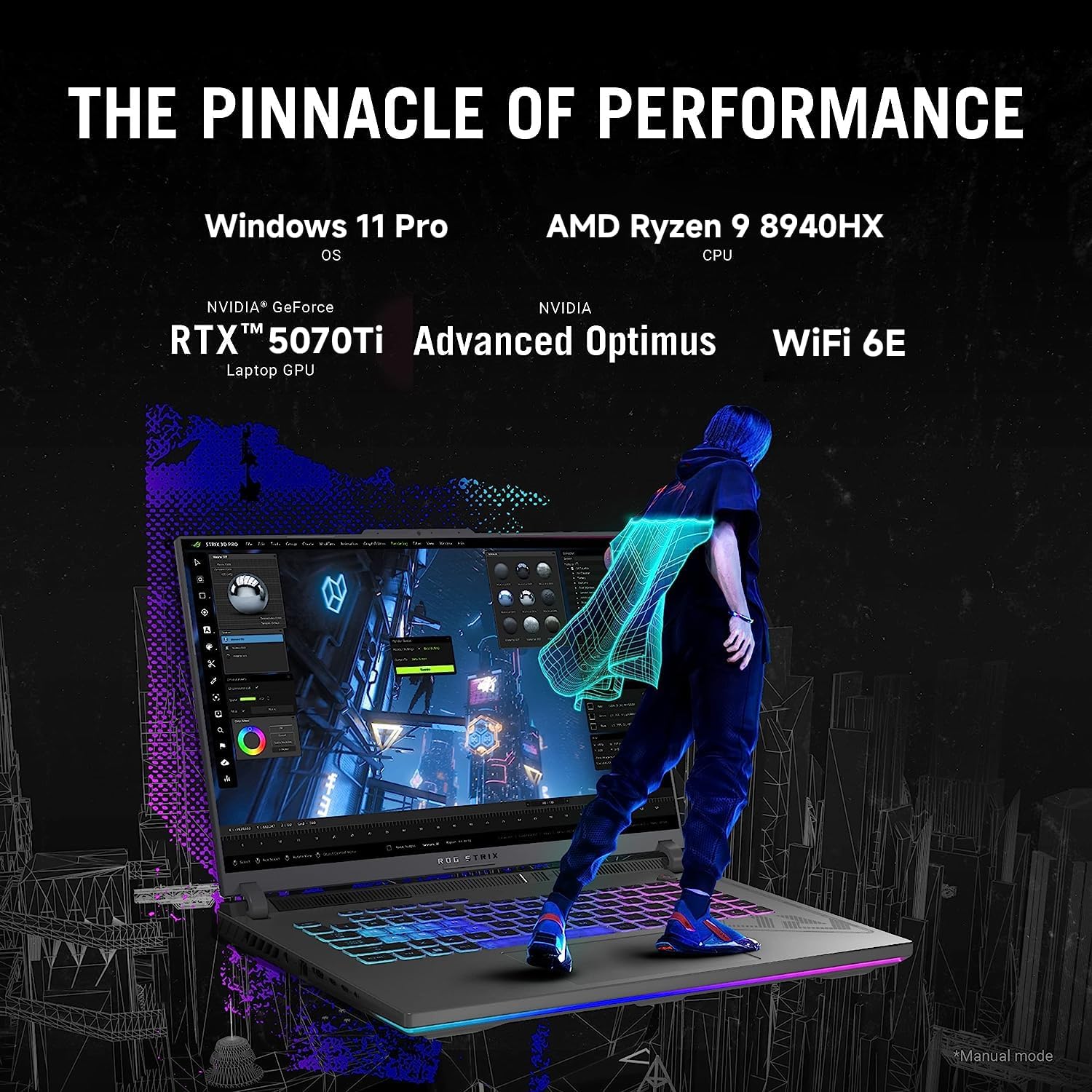 ASUS ROG Strix G16 Gaming Laptop, AMD Ryzen 9 8940HX (16 Cores, 32 Threads, up to 5.3GHz), NVIDIA RTX 5070Ti 12GB GDDR7, 64 GB DDR5 RAM, 4 TB SSD, 16' FHD WUXGA Display, Win 11 Pro, w/Accessories