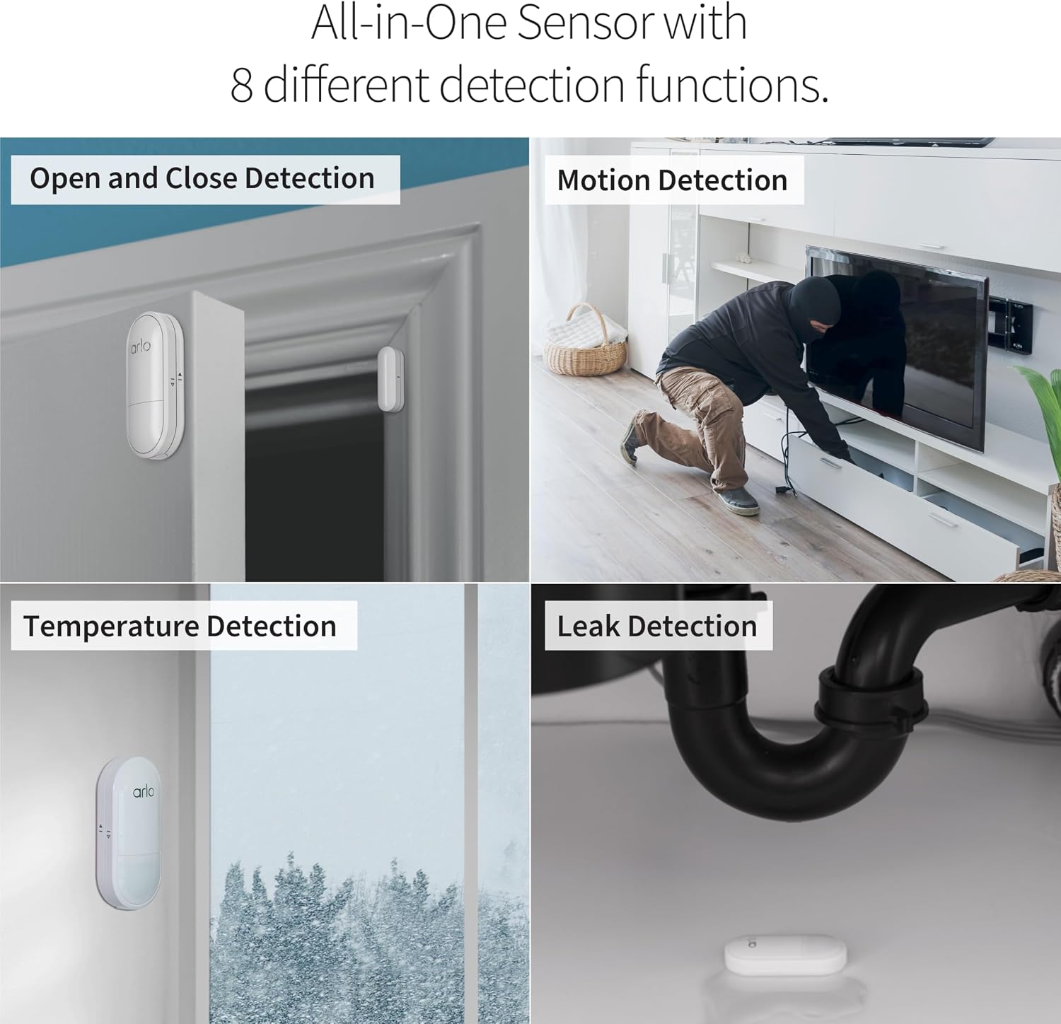 Home Security System - Wired Keypad Sensor Hub, (2) 8-in-1 Sensors, 24/7 Professional Monitoring + Indoor 2K (1 Cam + Outdoor 2K (1 cam) Bundle - No Contract Required, Alarm System for Home Security