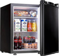 Feelfunn Mini Fridge with Freezer - 1.7 Cu.Ft Single Door Mini Refrigerator with Adjustable Thermostat, Energy Saving, Low Noise, Small Fridge for Bedroom, Office, Dorm, Apartment, Classroom - Black