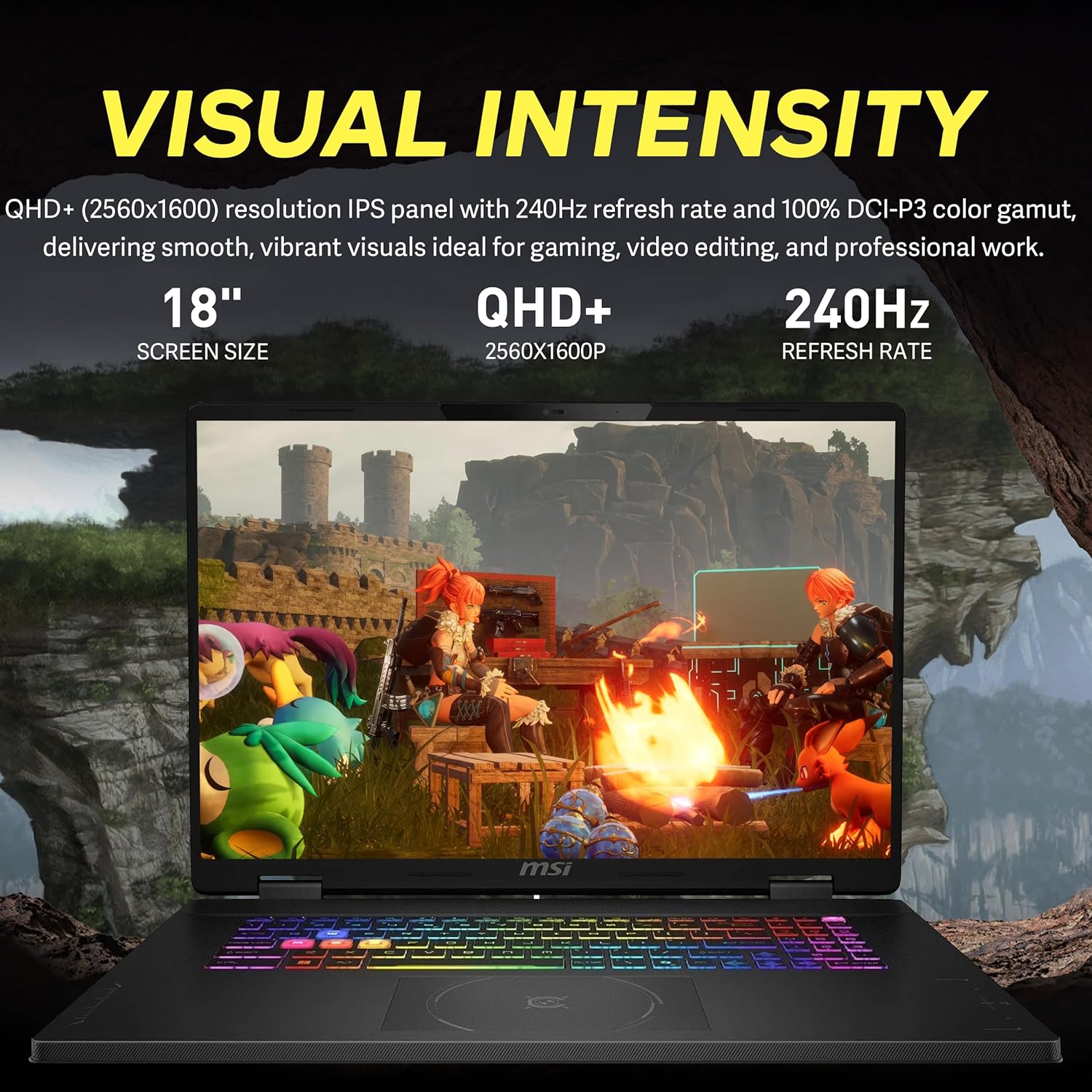 MSI Crosshair 18 HX AI 18' QHD+ 240Hz Gaming Laptop, Intel Ultra 9 275HX, NVIDIA RTX 5070 8GB GDDR7, 64GB DDR5, 5TB Storage (4TB SSD+1TB Docking Station), RGB Backlit Keyboard, Wi-Fi 6E, Win 11, Black