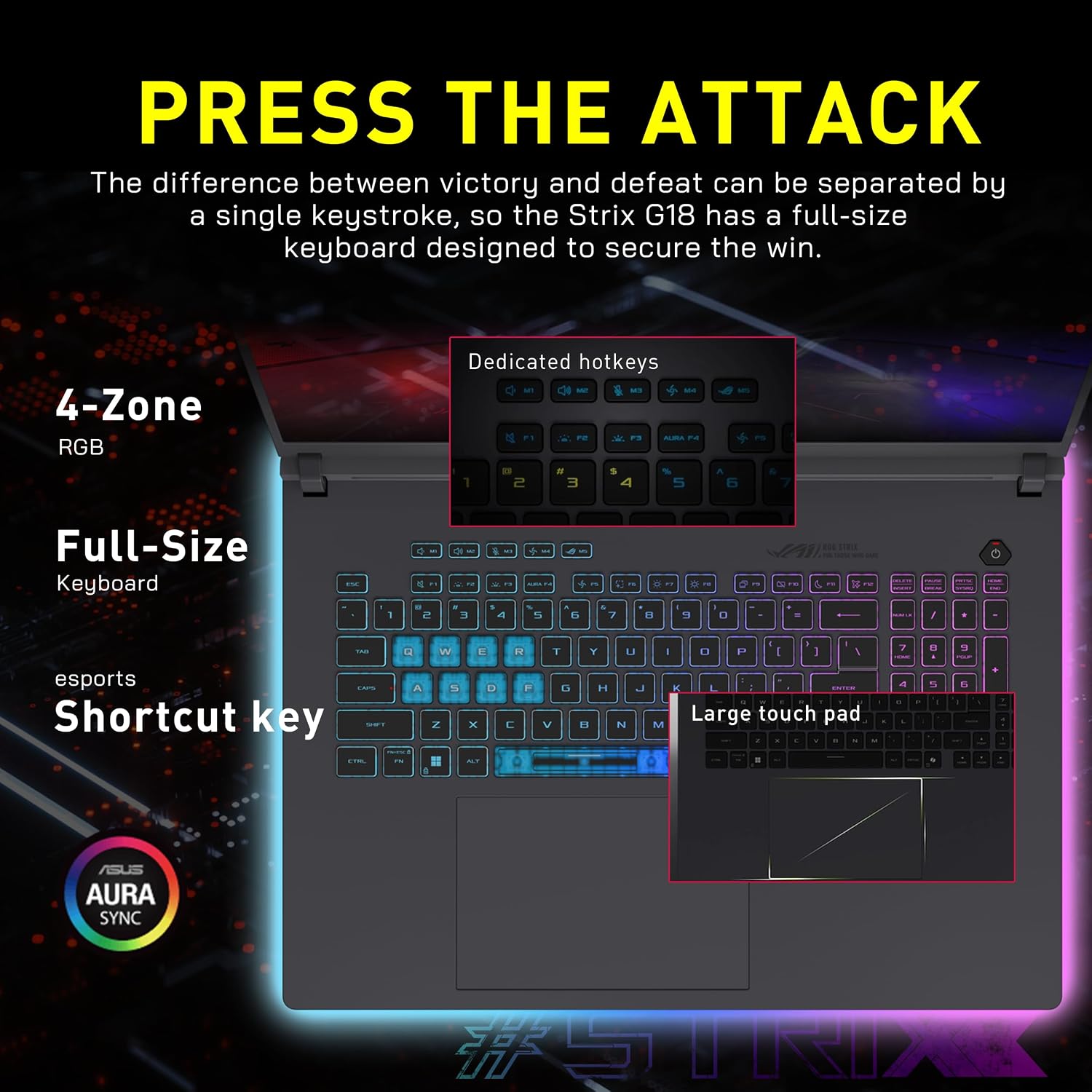 ASUS ROG Strix G18 18' WQXGA 240Hz Gaming Laptop, GeForce RTX 5070 8GB, Intel Ultra 9 275HX, 64GB DDR5, 5TB Storage (4TB SSD + 1TB Docking Station Set), Backlit Keyboard, IR Camera, Win 11 Pro, Gray